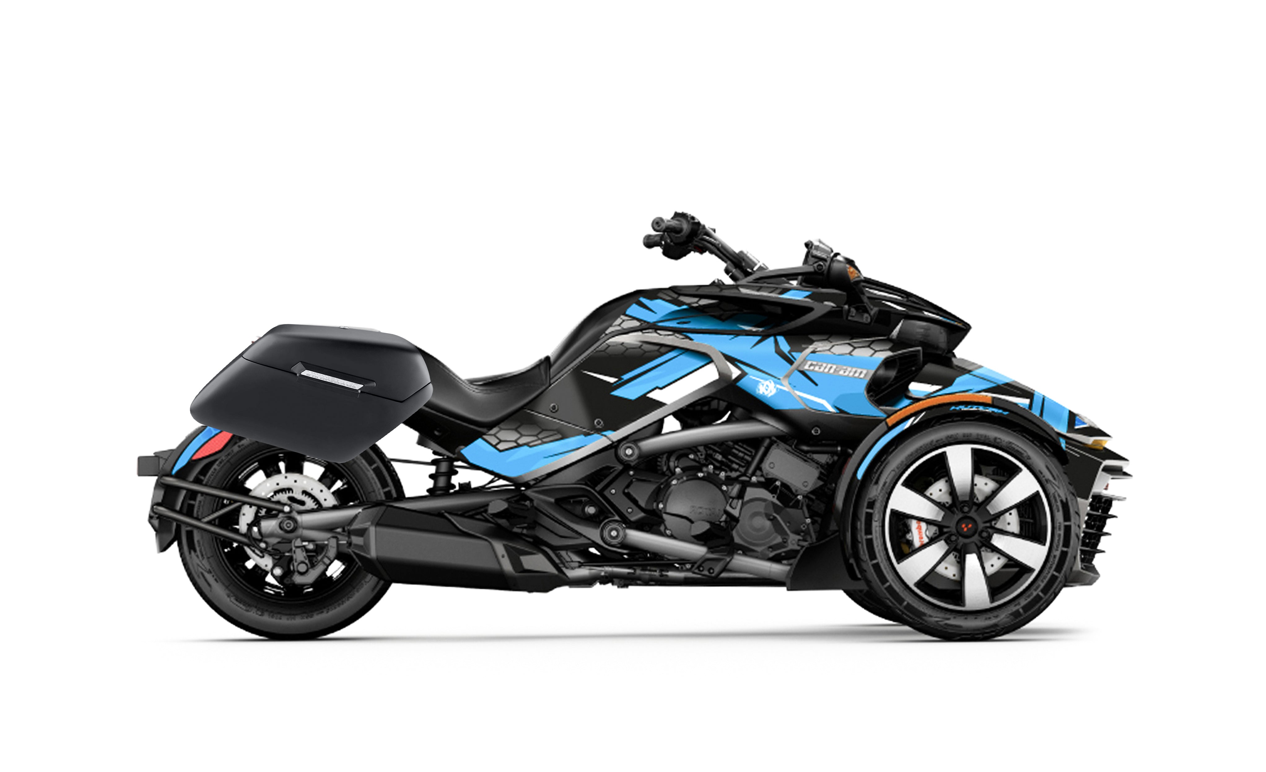 42L - Baldur Extra Large CAN AM Spyder F3 Matte Motorcycle Hard Saddlebags Bag on Bike @expand