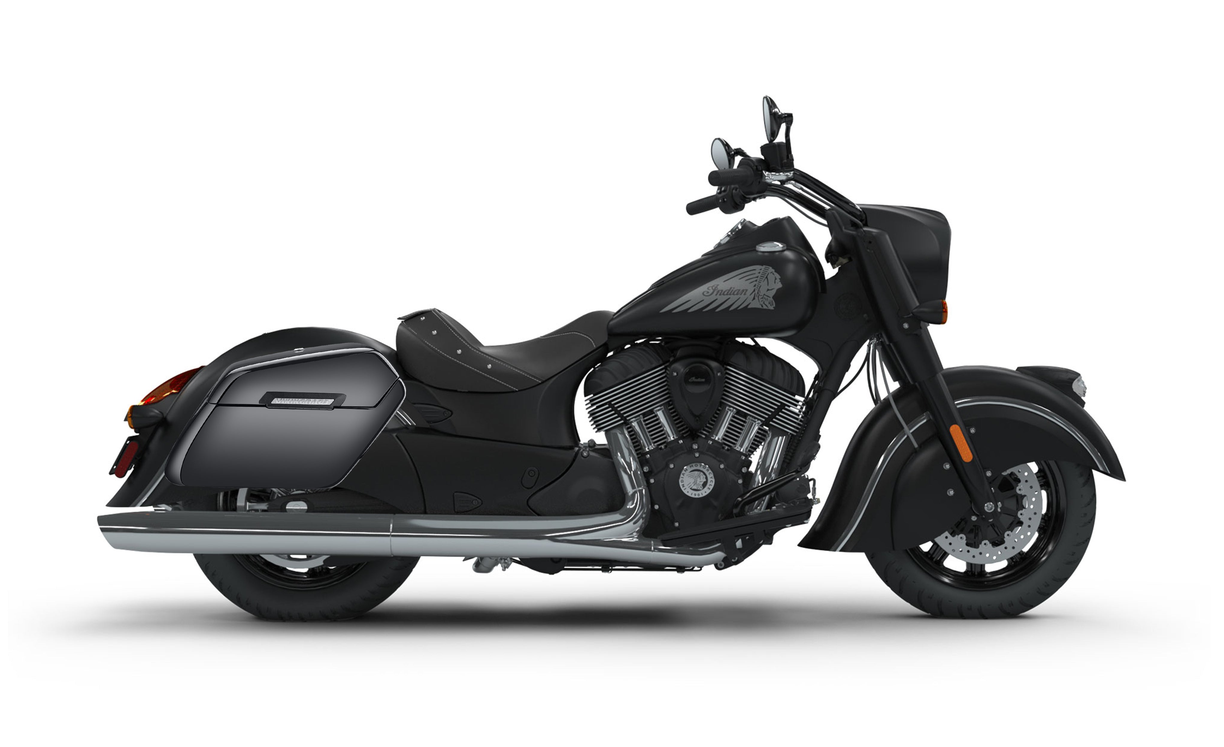 42L - Baldur Extra Large Indian Chief Darkhorse Painted Motorcycle Hard Saddlebags Bag on Bike @expand