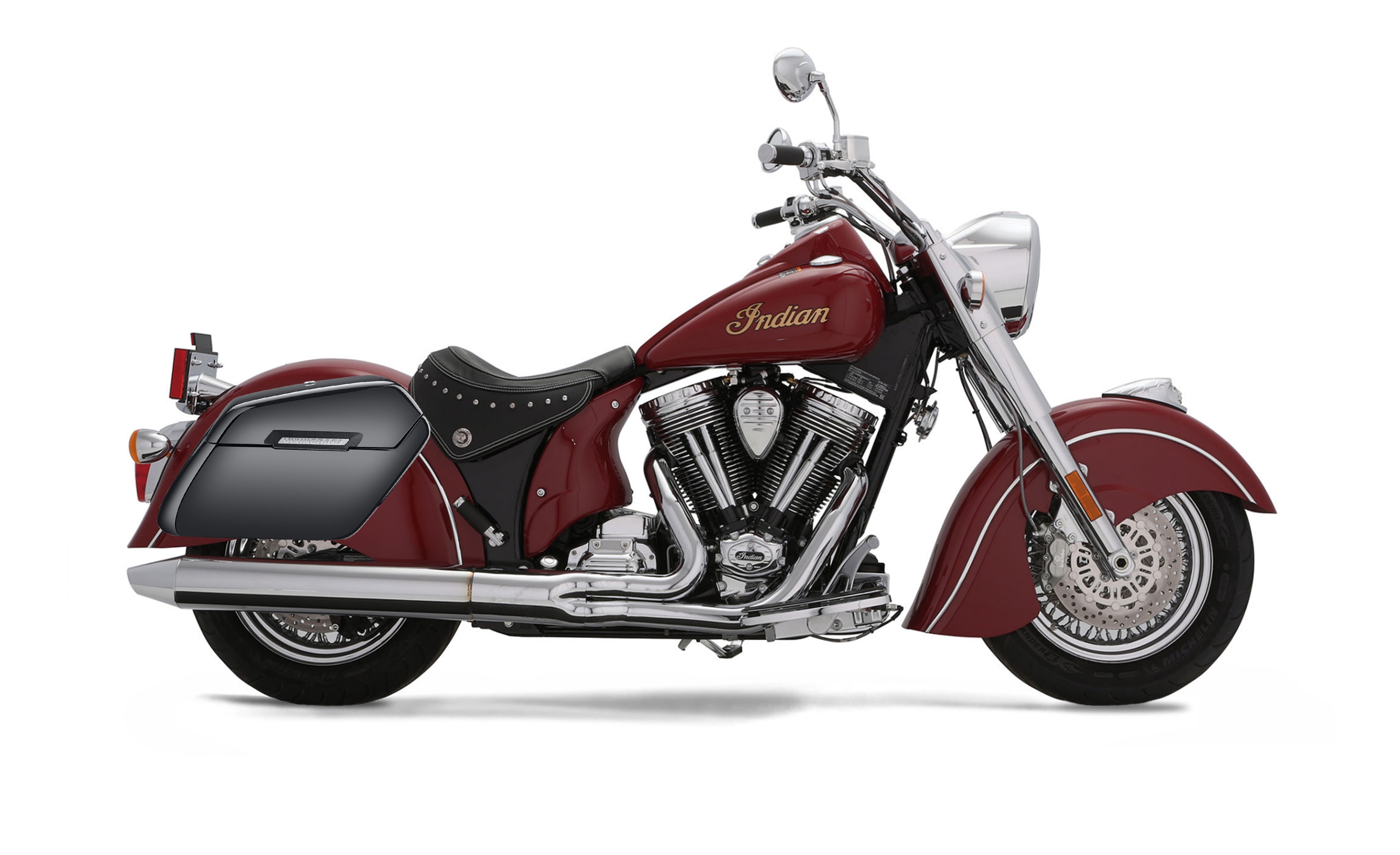 42L - Baldur Extra Large Indian Chief Deluxe Painted Motorcycle Hard Saddlebags Bag on Bike @expand