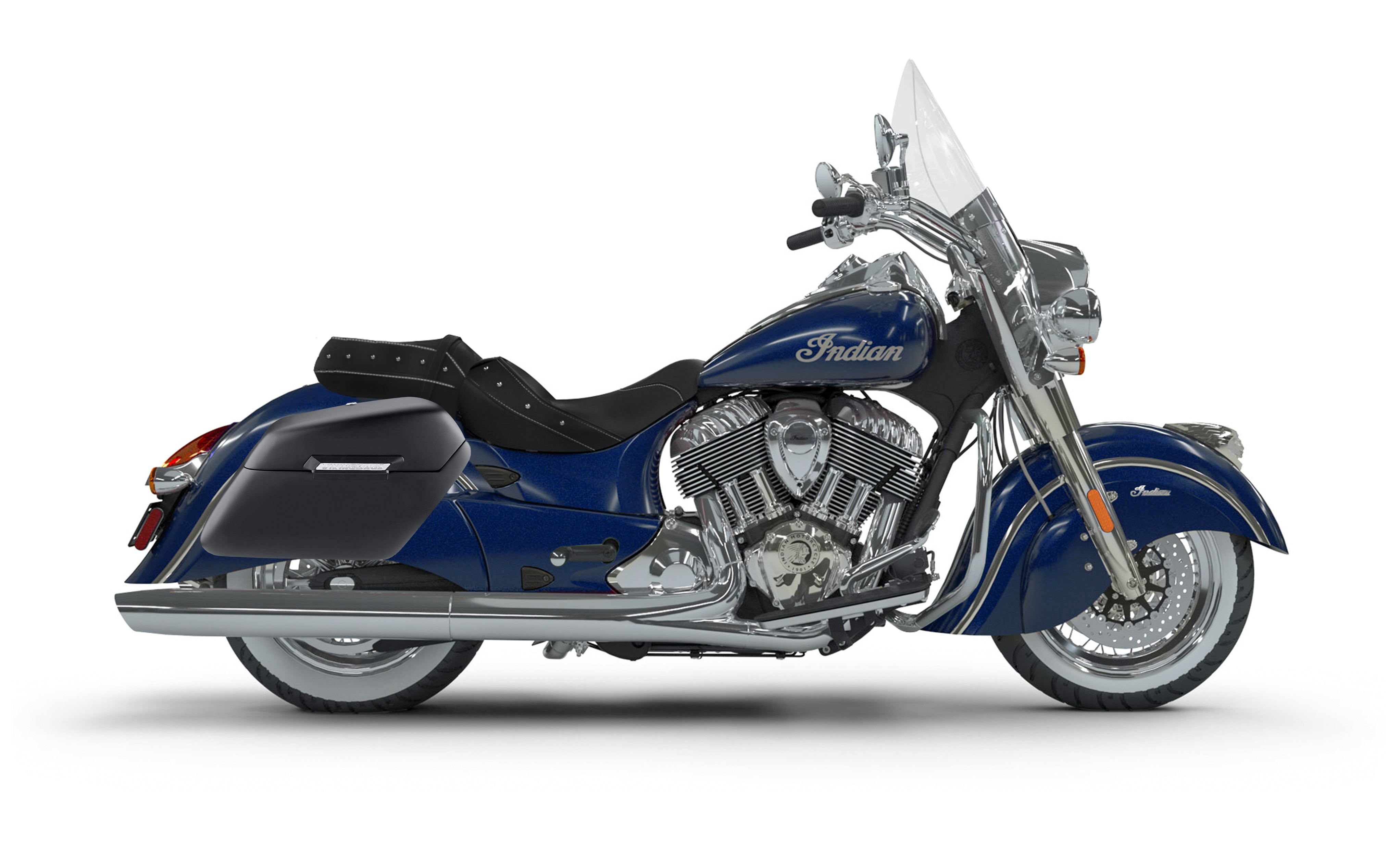 42L - Baldur Extra Large Indian Chief Vintage Matte Motorcycle Hard Saddlebags Bag on Bike @expand