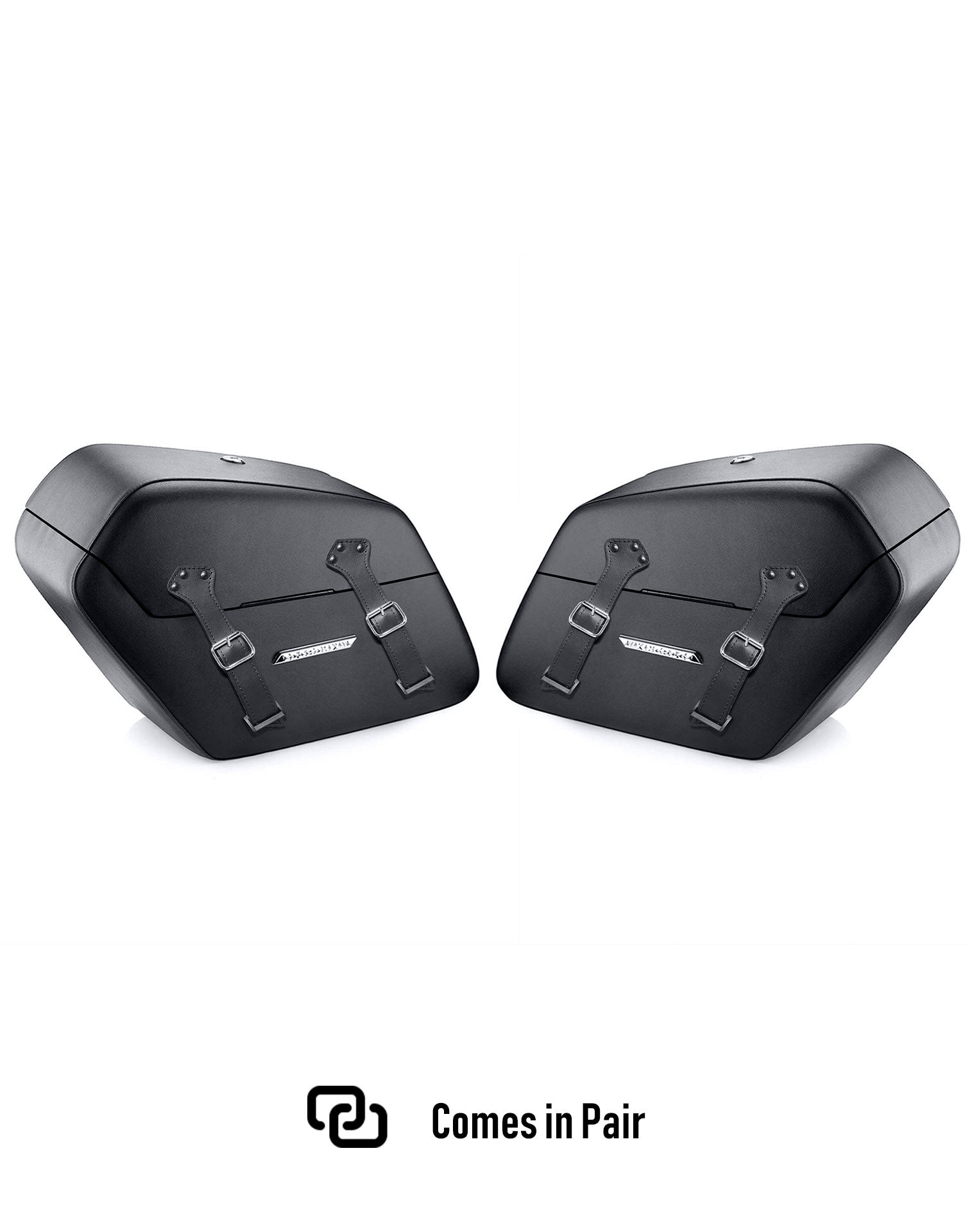 42L - Baldur XL Leather Wrapped Motorcycle Hard Saddlebags for Harley Softail Deadwood Comes in Pair