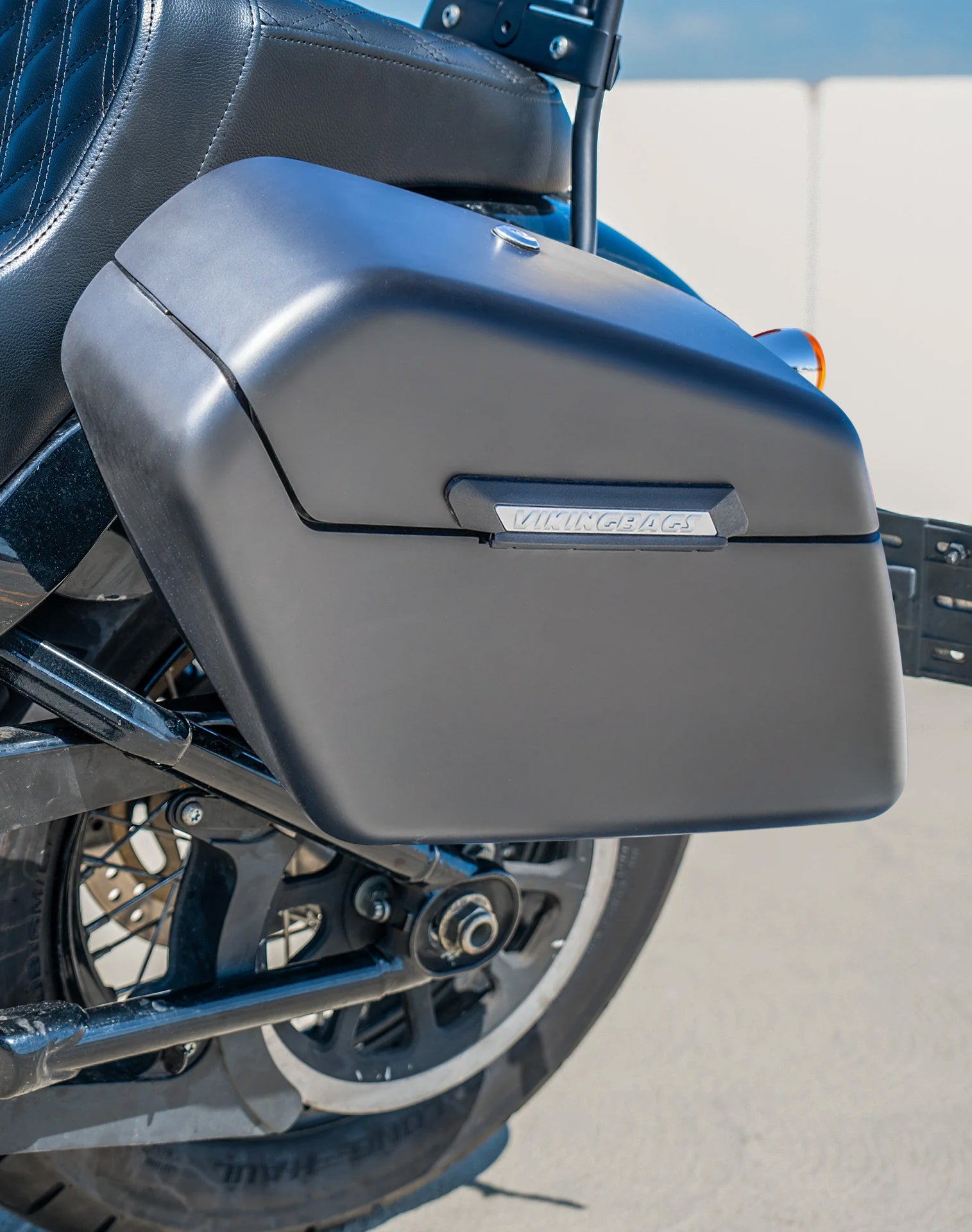 42L - Baldur Extra Large Matte Motorcycle Hard Saddlebags for Harley Softail Street Bob FXBB/S