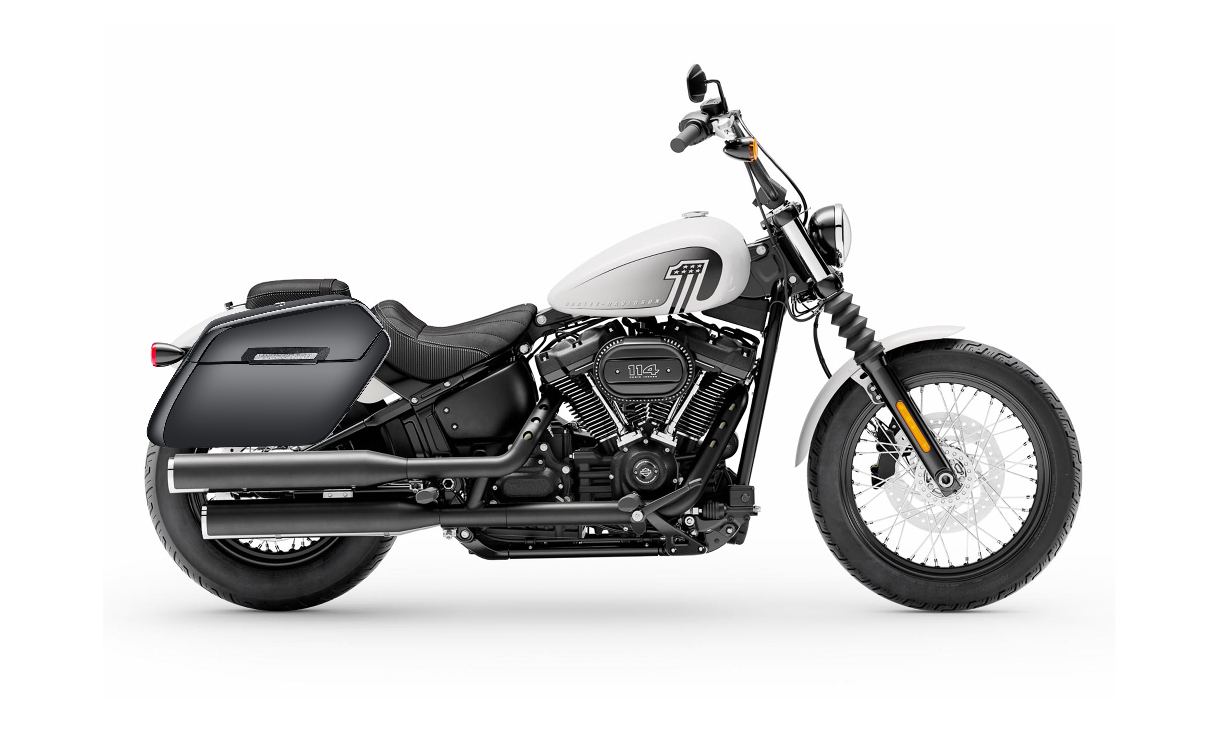 42L - Baldur Extra Large Painted Hard Saddlebags for Harley Softail Street Bob FXBB Bag on Bike @expand