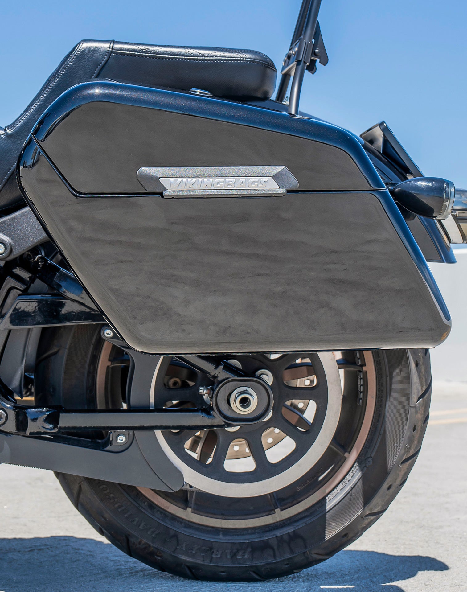 42L - Baldur Extra Large Painted Motorcycle Hard Saddlebags for Harley Softail Low Rider S FXLRS Lifestyle