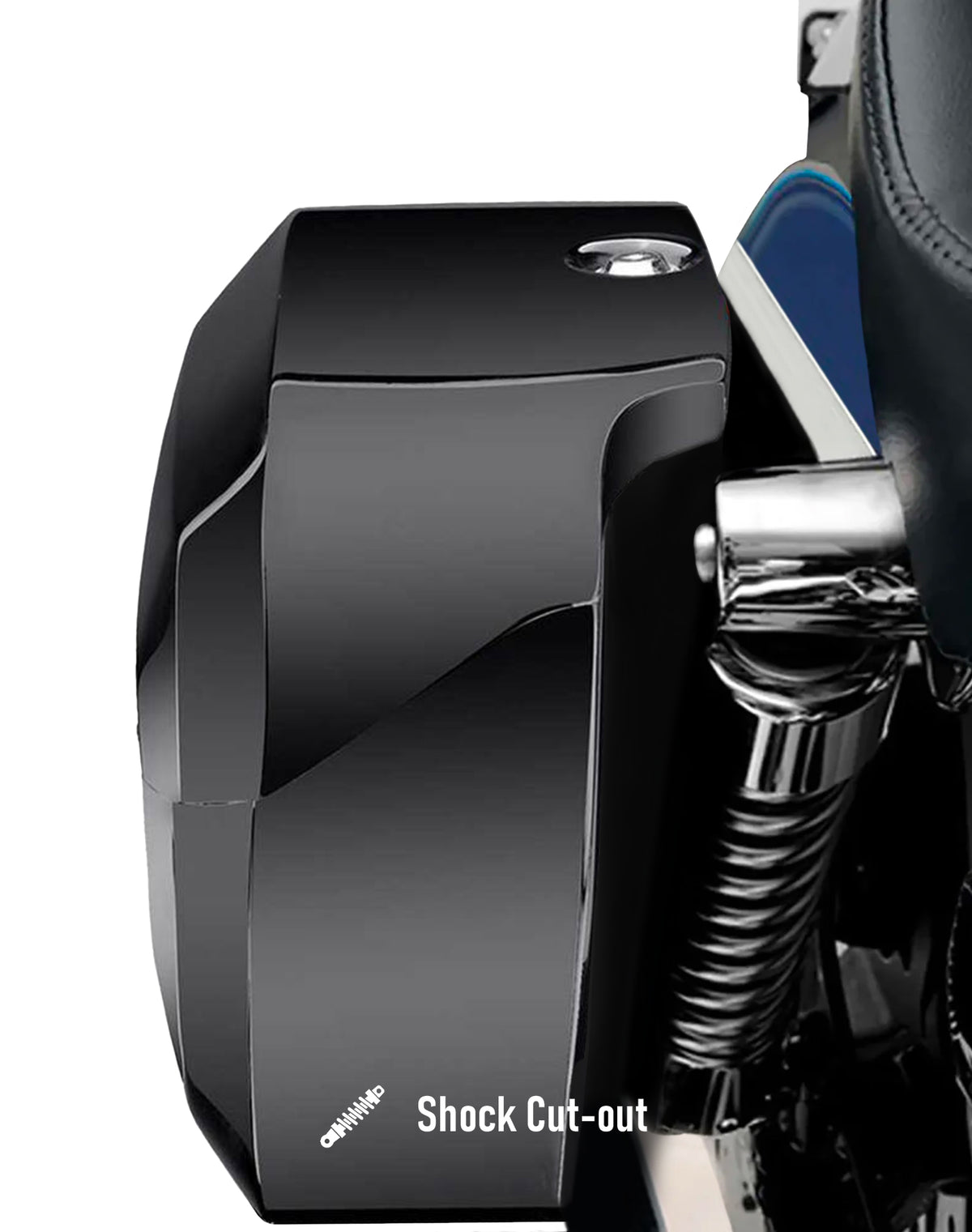 38L - Baldur Extra Large Shock Cut-Out Painted Motorcycle Hard Saddlebags for Harley Dyna Wide Glide FXDWG/I