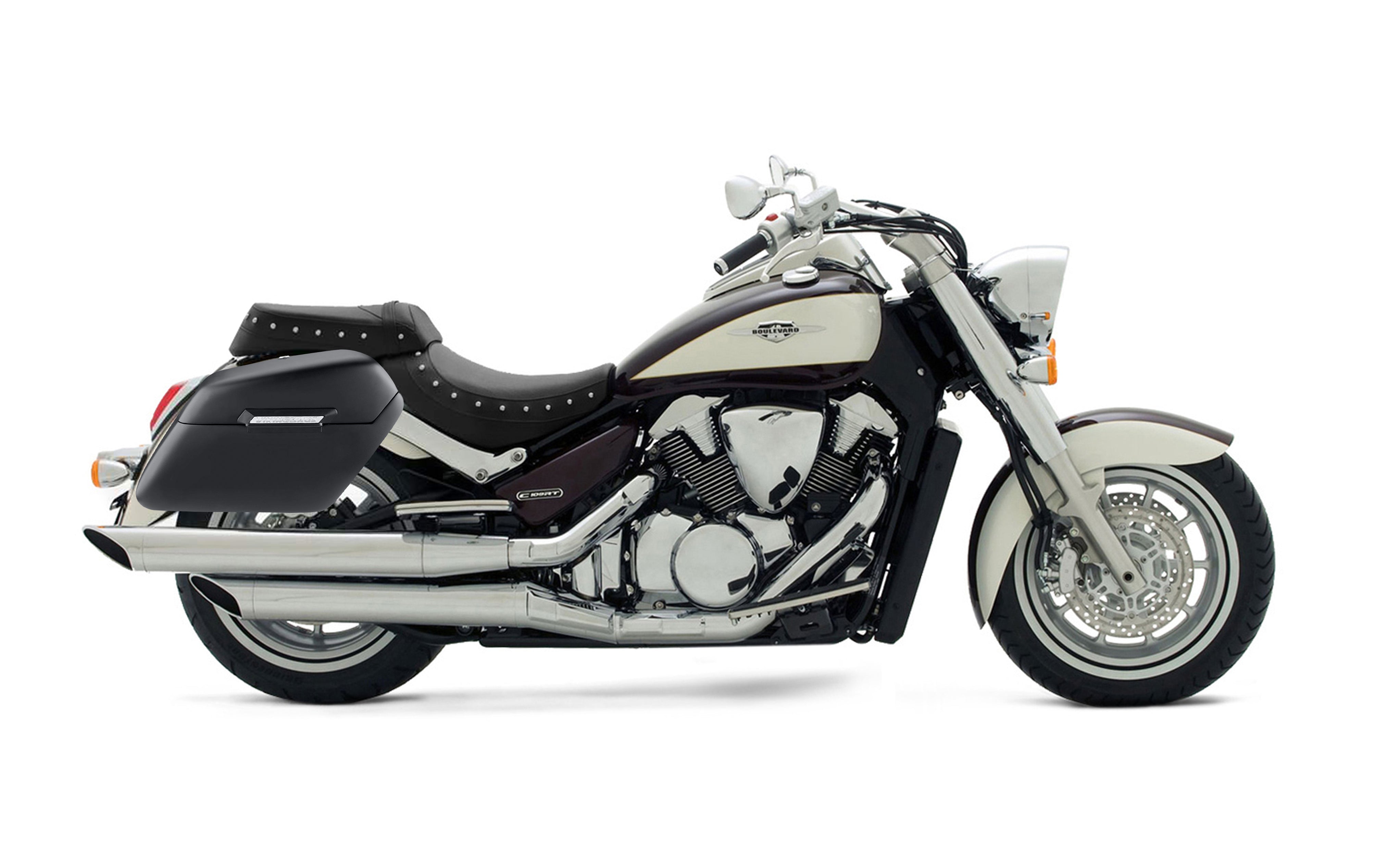 42L - Baldur Extra Large Suzuki Boulevard C109 Matte Motorcycle Hard Saddlebags Bag on Bike @expand
