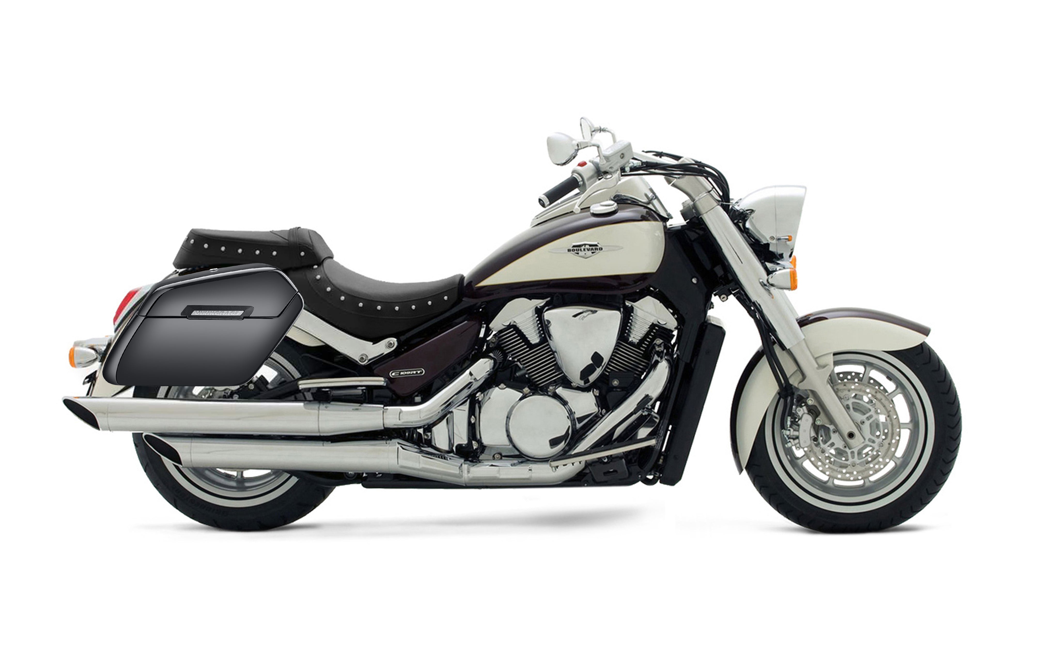 42L - Baldur Extra Large Suzuki Boulevard C109 Painted Motorcycle Hard Saddlebags @expand
