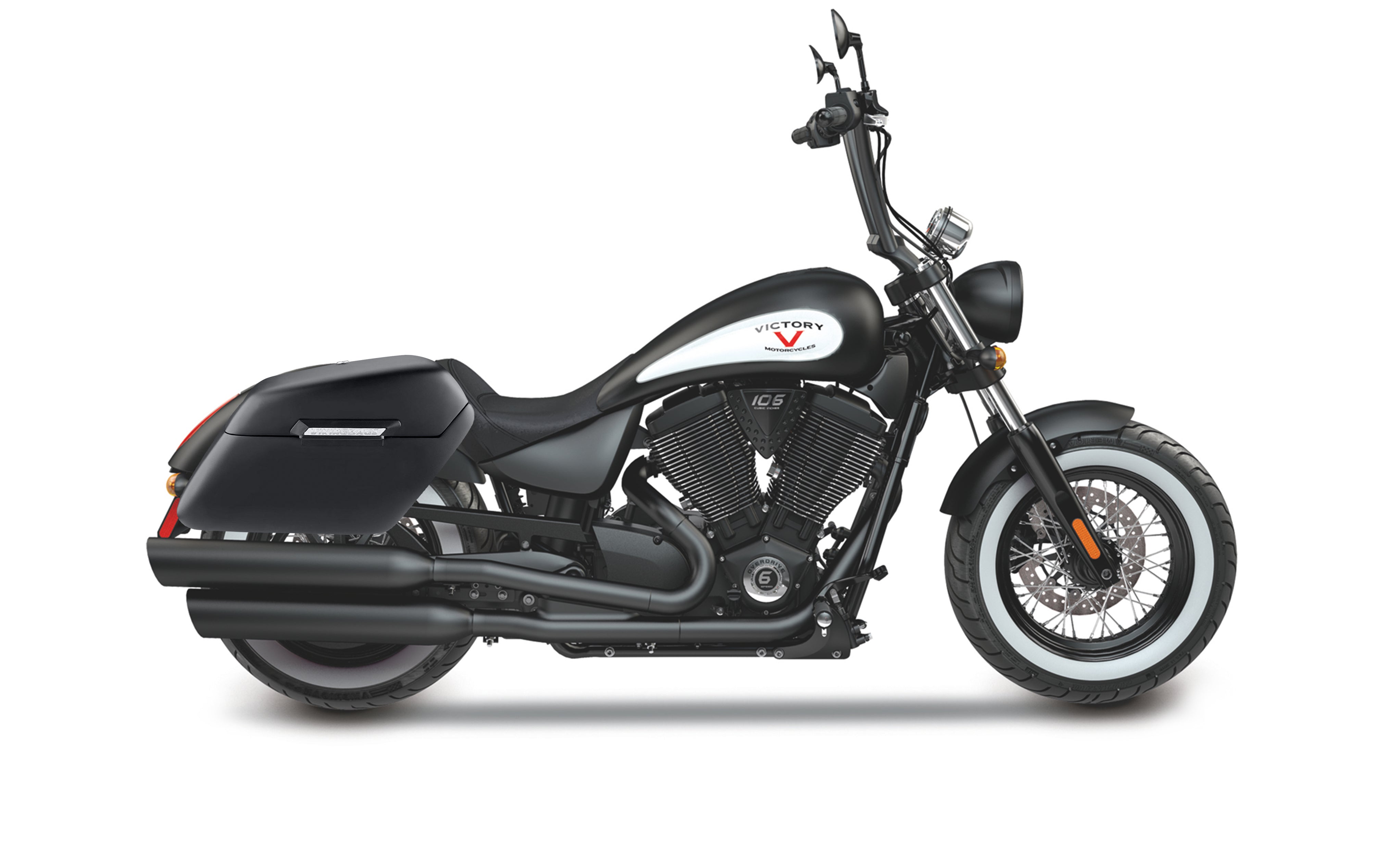 42L - Baldur Extra Large Victory High Ball Matte Motorcycle Hard Saddlebags Bag on Bike @expand