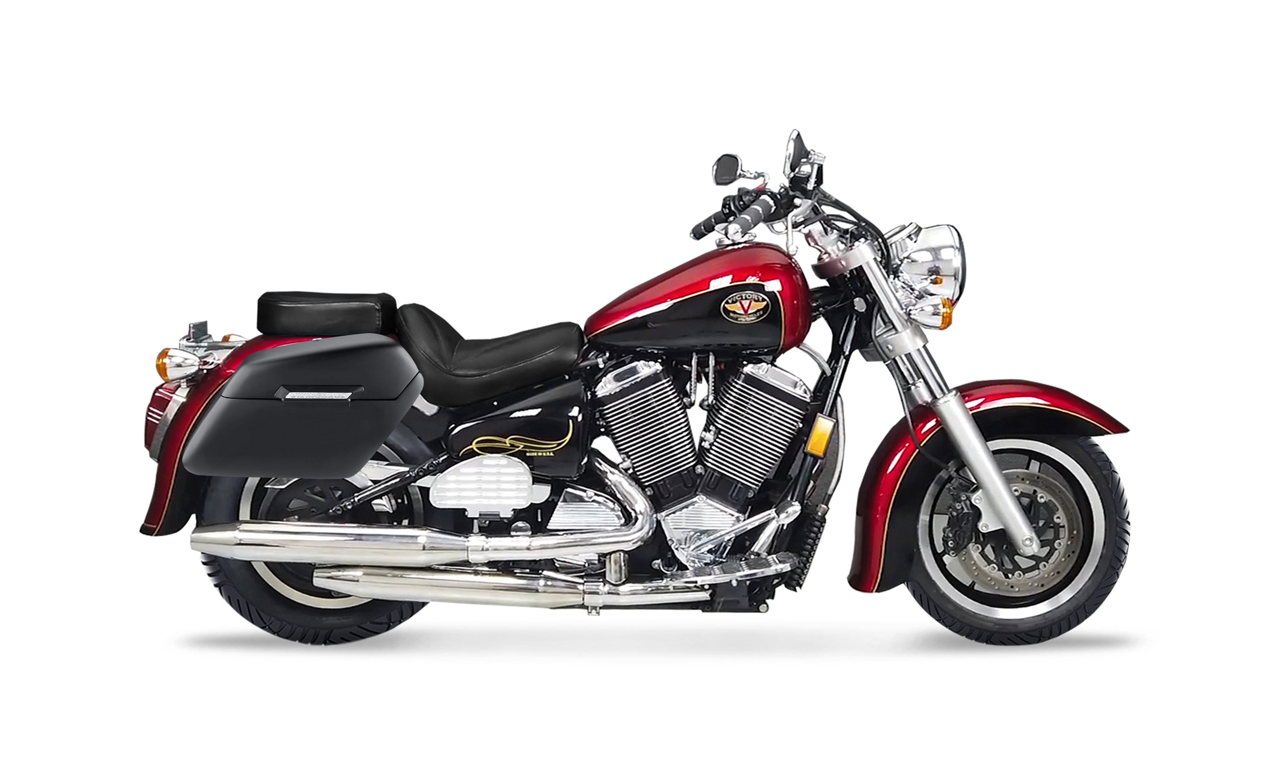 42L - Baldur Extra Large Victory V92C Matte Motorcycle Hard Saddlebags Bag on Bike @expand