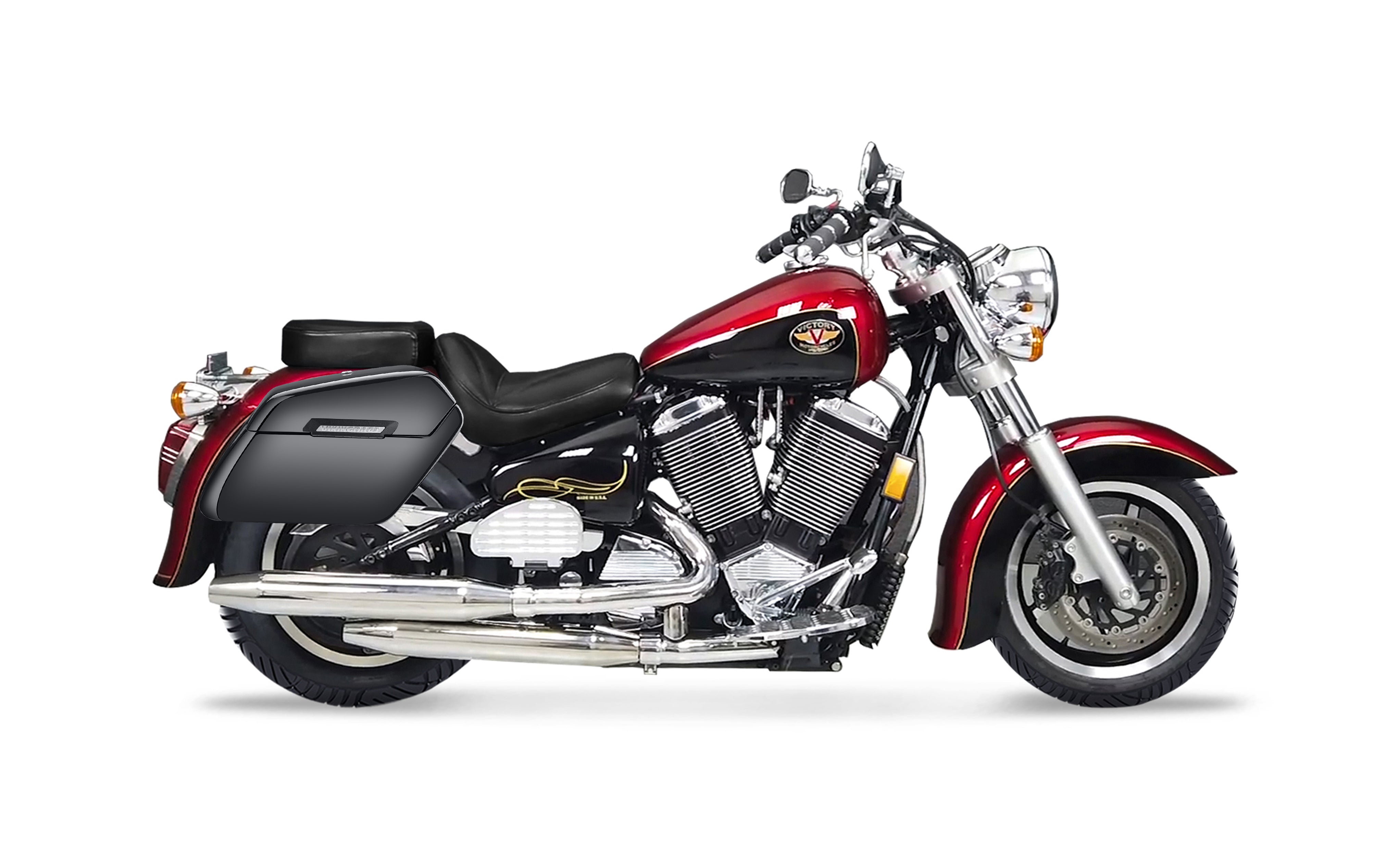 42L - Baldur Extra Large Victory V92C Painted Motorcycle Hard Saddlebags Bag on Bike @expand