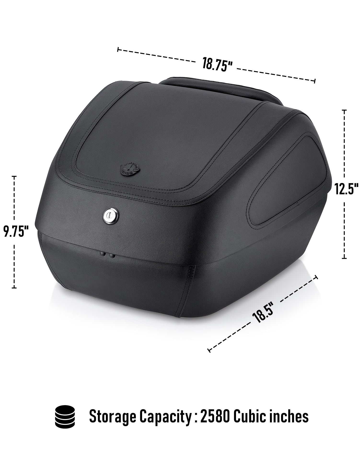 42L - Challenger XL Suzuki Leather Wrapped Hard Motorcycle Trunk Storage Capacity