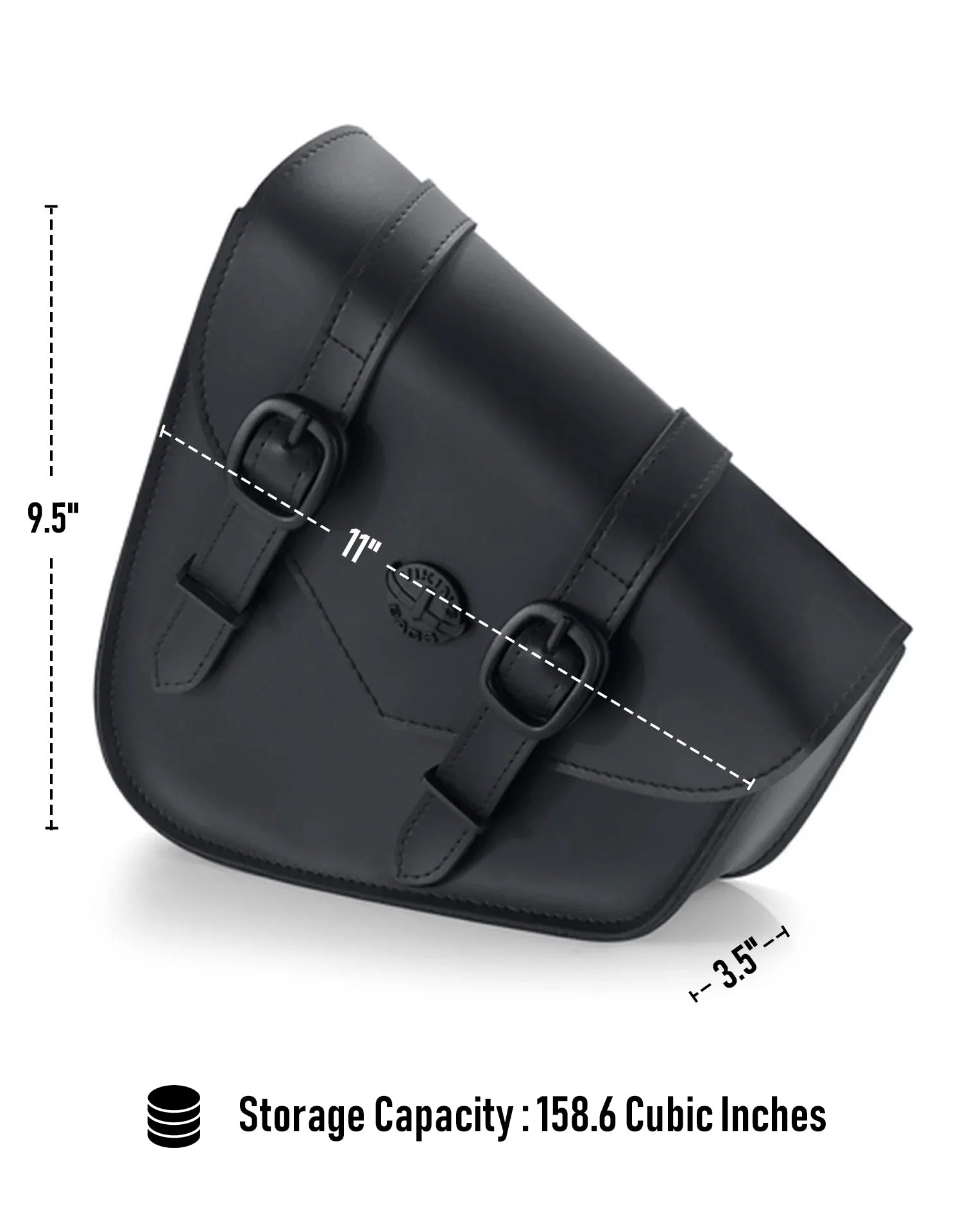 3L - Dark Age Plain Leather Motorcycle Swing arm Bag For Harley Softail Storage Capacity