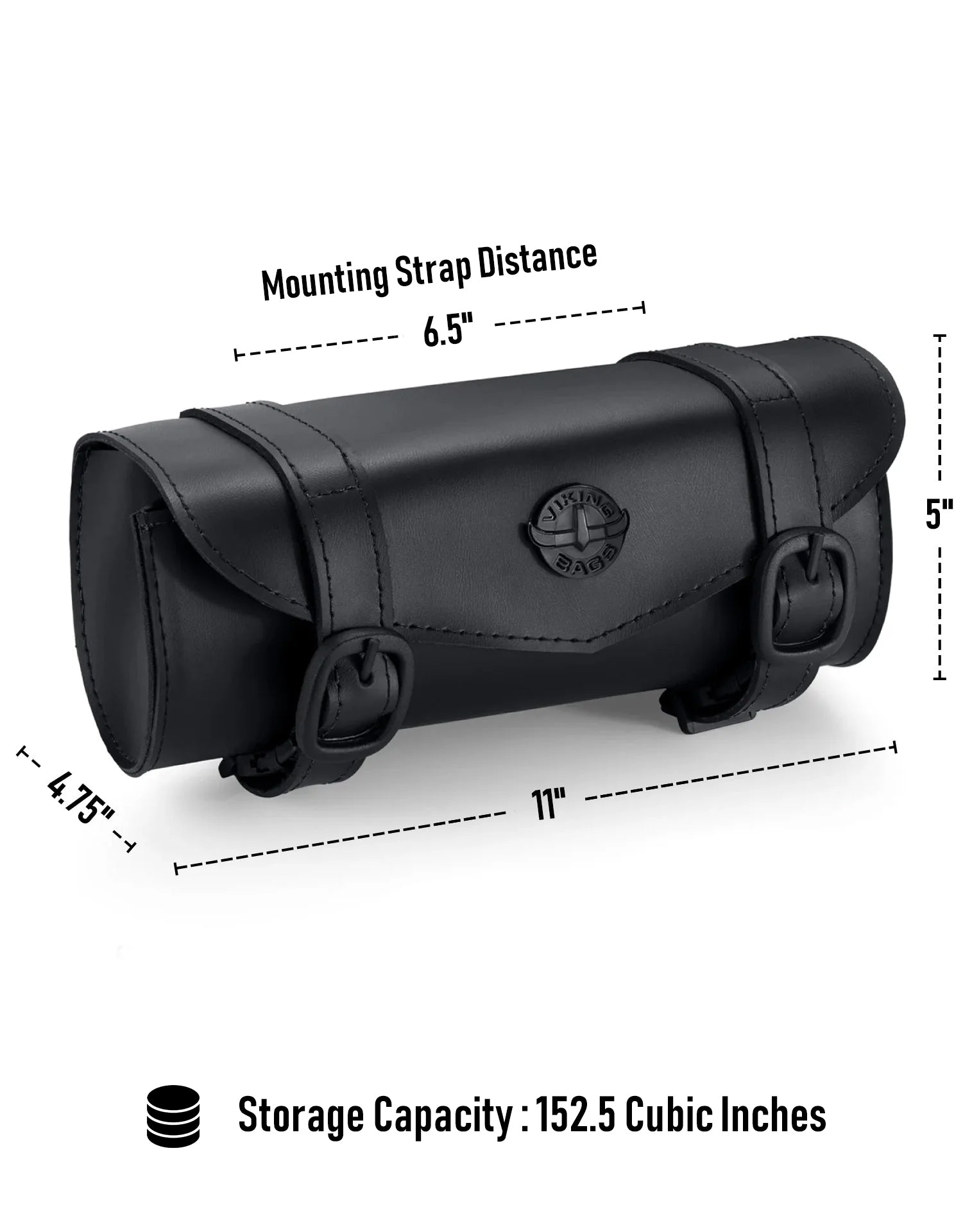 2L - Dark Age Plain Suzuki Leather Motorcycle Handlebar Bag Storage Capacity