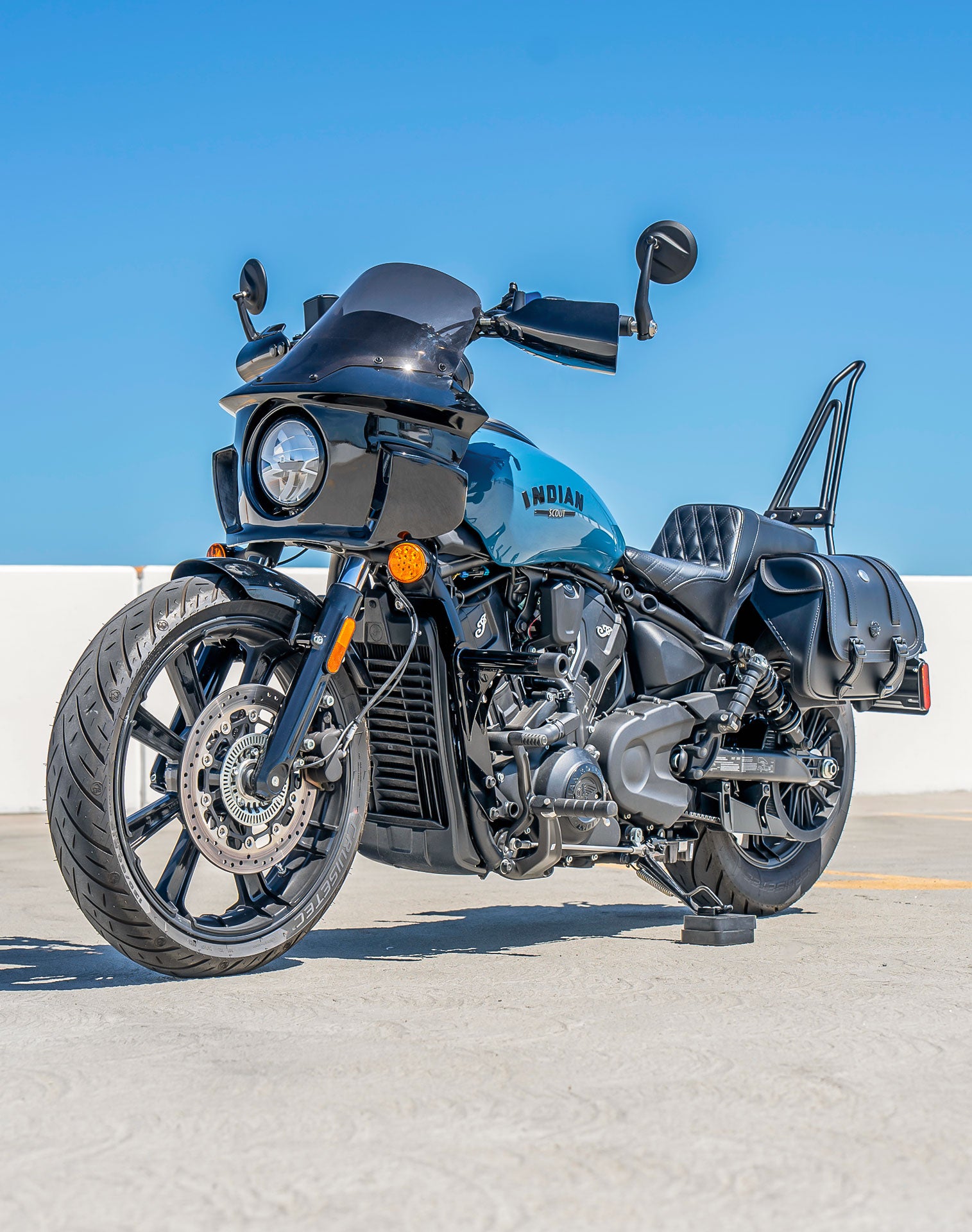 Viking Darkin 2025+ Indian Scout Bobber Motorcycle Fairing Gloss Black Lifestyle