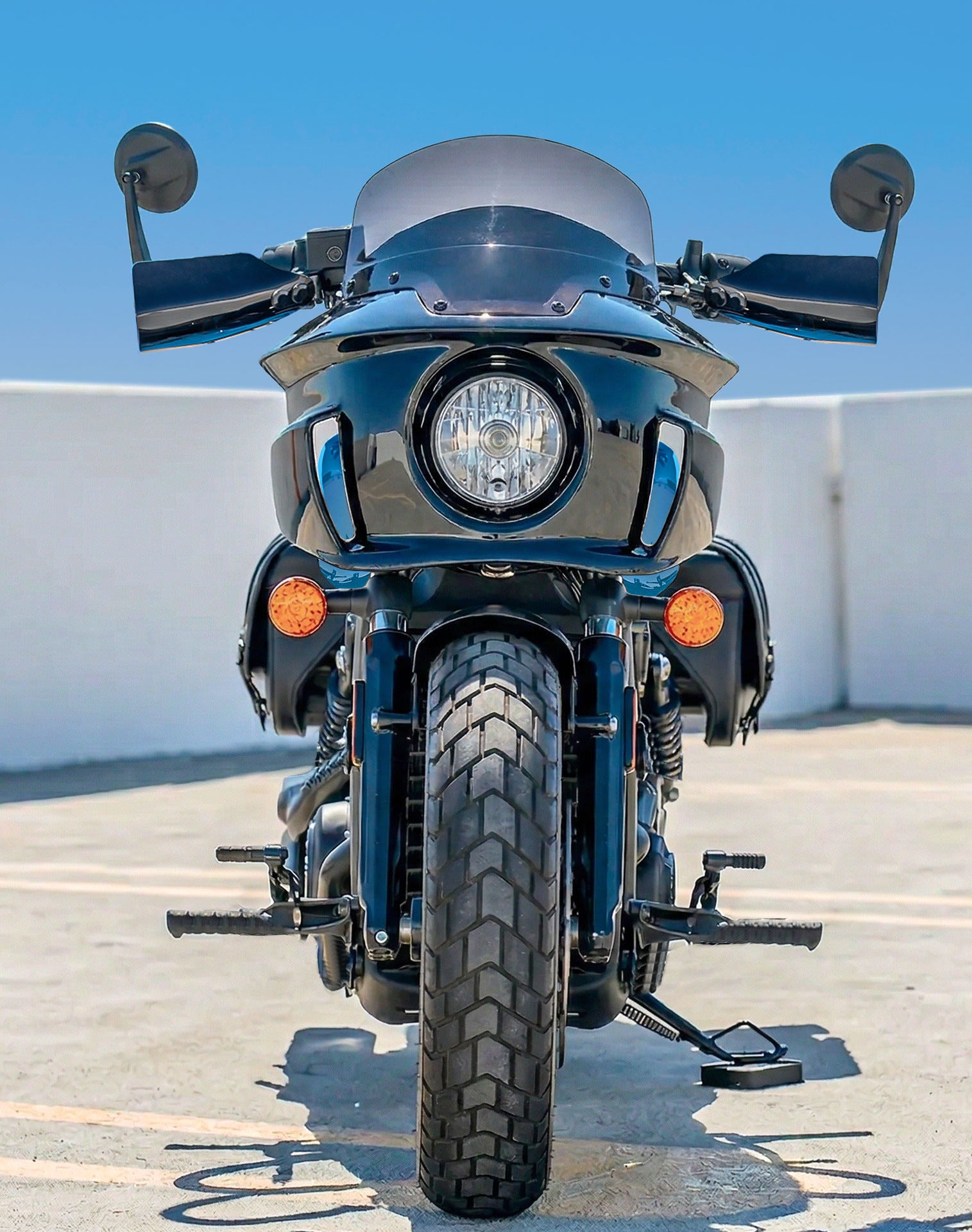 Viking Darkin 2025+ Indian Scout Bobber Motorcycle Fairing Gloss Black Lifestyle