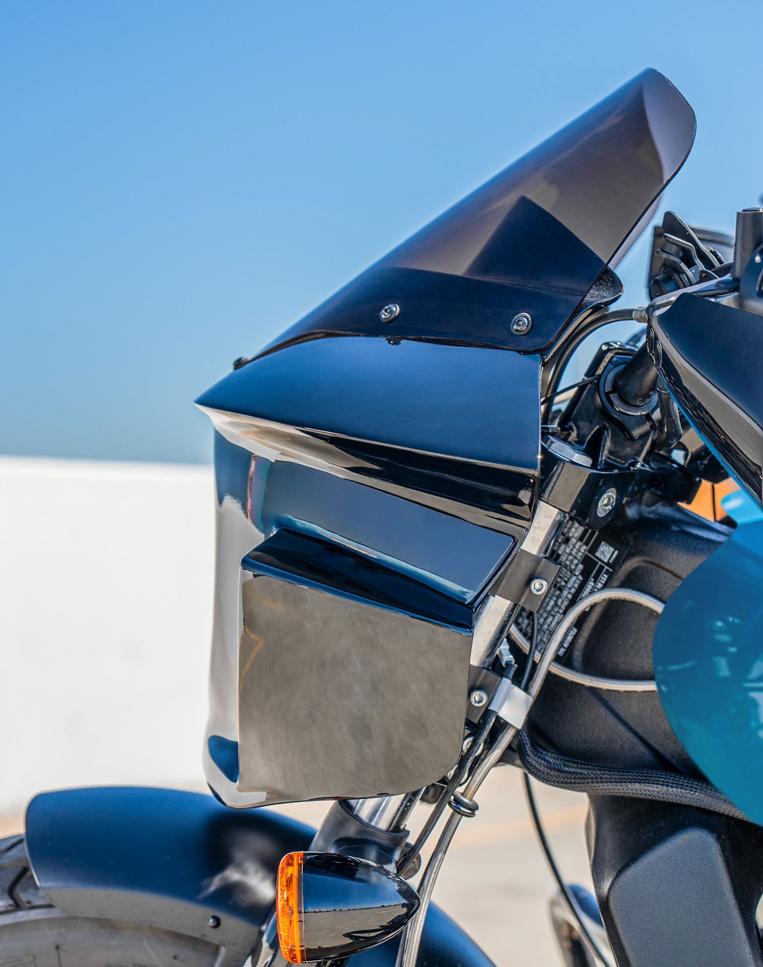 Viking Darkin 2025+ Indian Scout Bobber Motorcycle Fairing Gloss Black Lifestyle