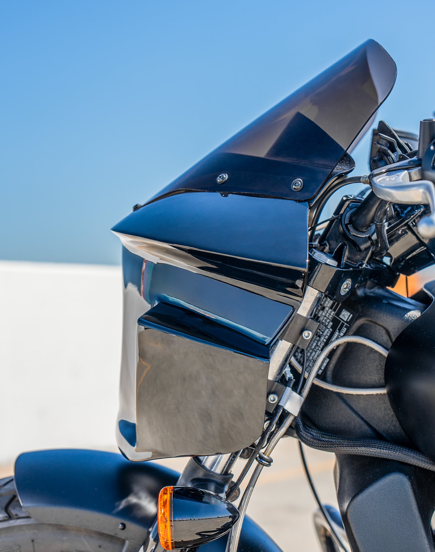 Viking Darkin 2025+ Indian Scout Sixty Bobber Motorcycle Fairing Gloss Black Lifestyle
