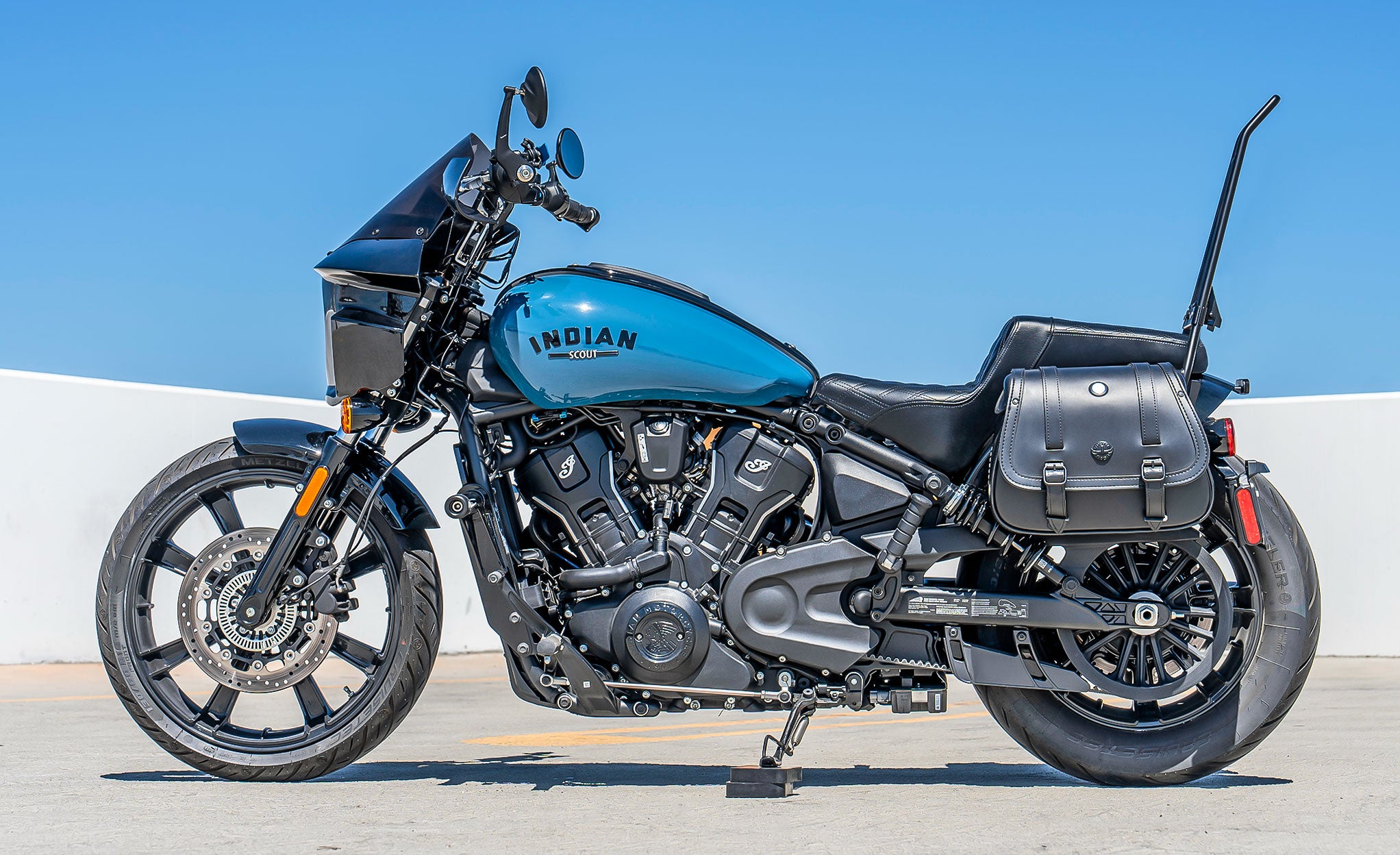 Viking Darkin 2025+ Indian Sport Scout Sixty Motorcycle Fairing Gloss Black Lifestyle @expand