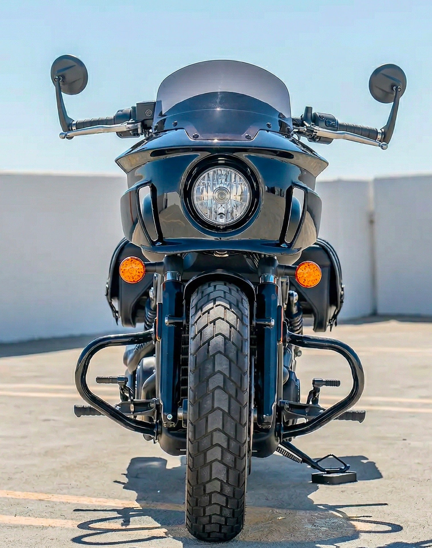 Viking Darkin Motorcycle Fairing for Indian Scout Rogue Gloss Black Lifestyle