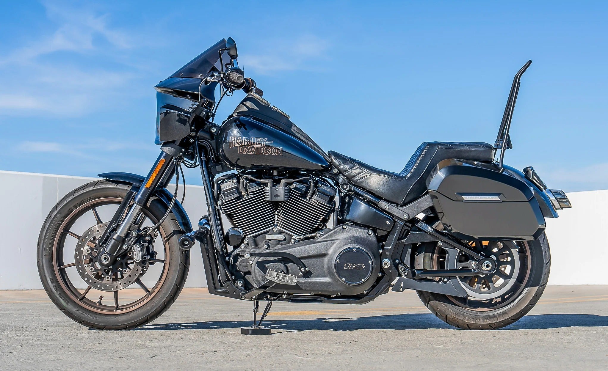 32L - Darkin Large Quick Mount Painted Hard Saddlebags for Harley Softail Low Rider S FXLRS Lifestyle @expand