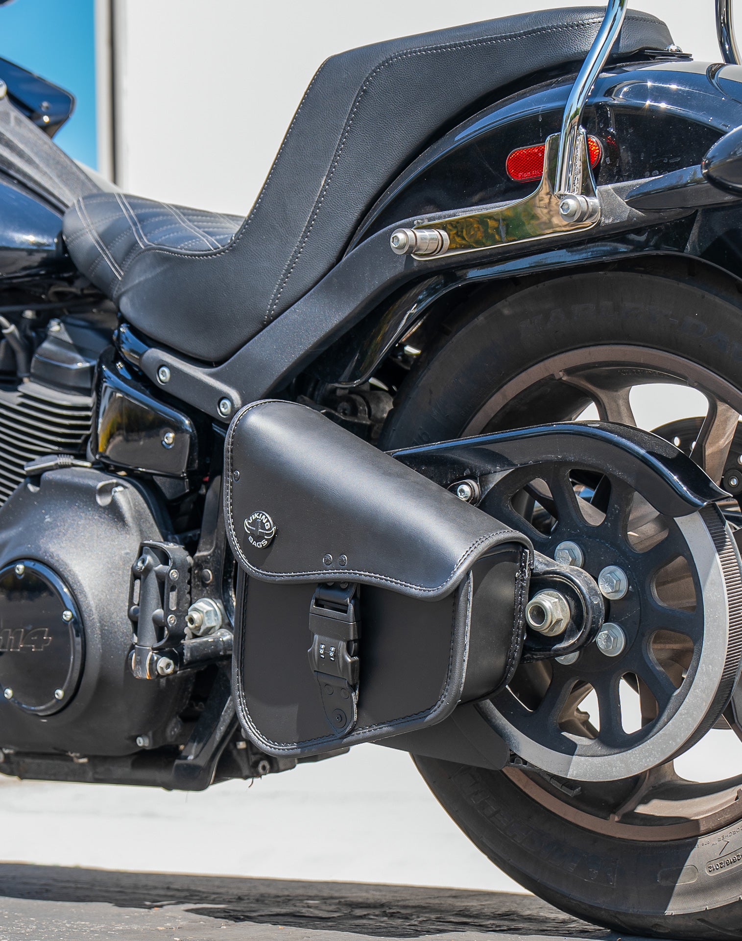 Viking Digilock Harley Davidson Softail Leather Motorcycle