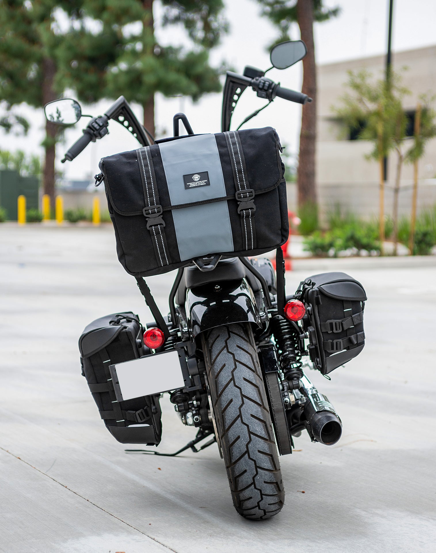 23L - Duo-tone Medium Motorcycle Messenger Bag for Harley Davidson Gray/Black