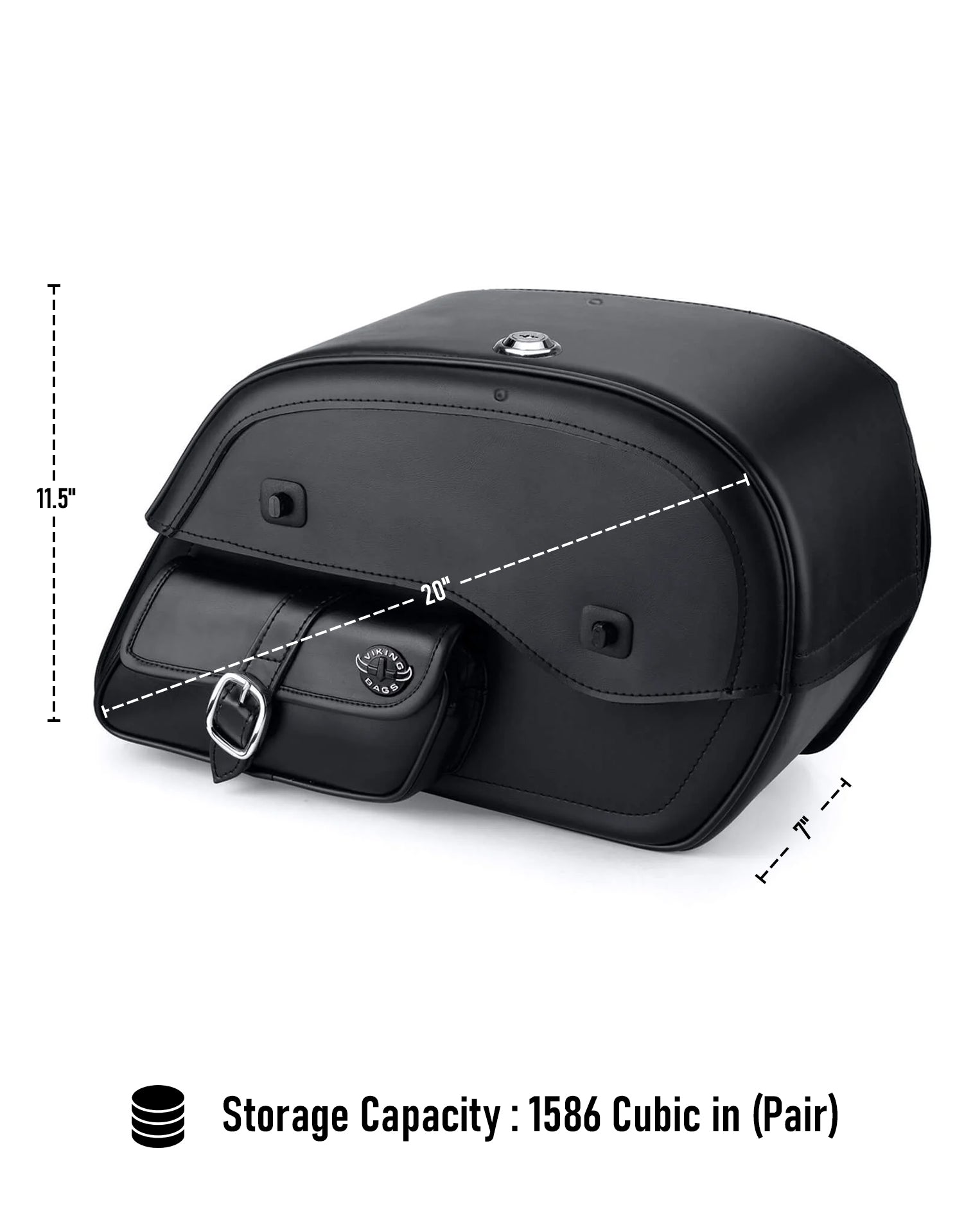 Viking Essential Side Pocket Large Shock Cutout Leather Motorcycle Saddlebags For Harley Street 500 Can Store Your Ridings Gears