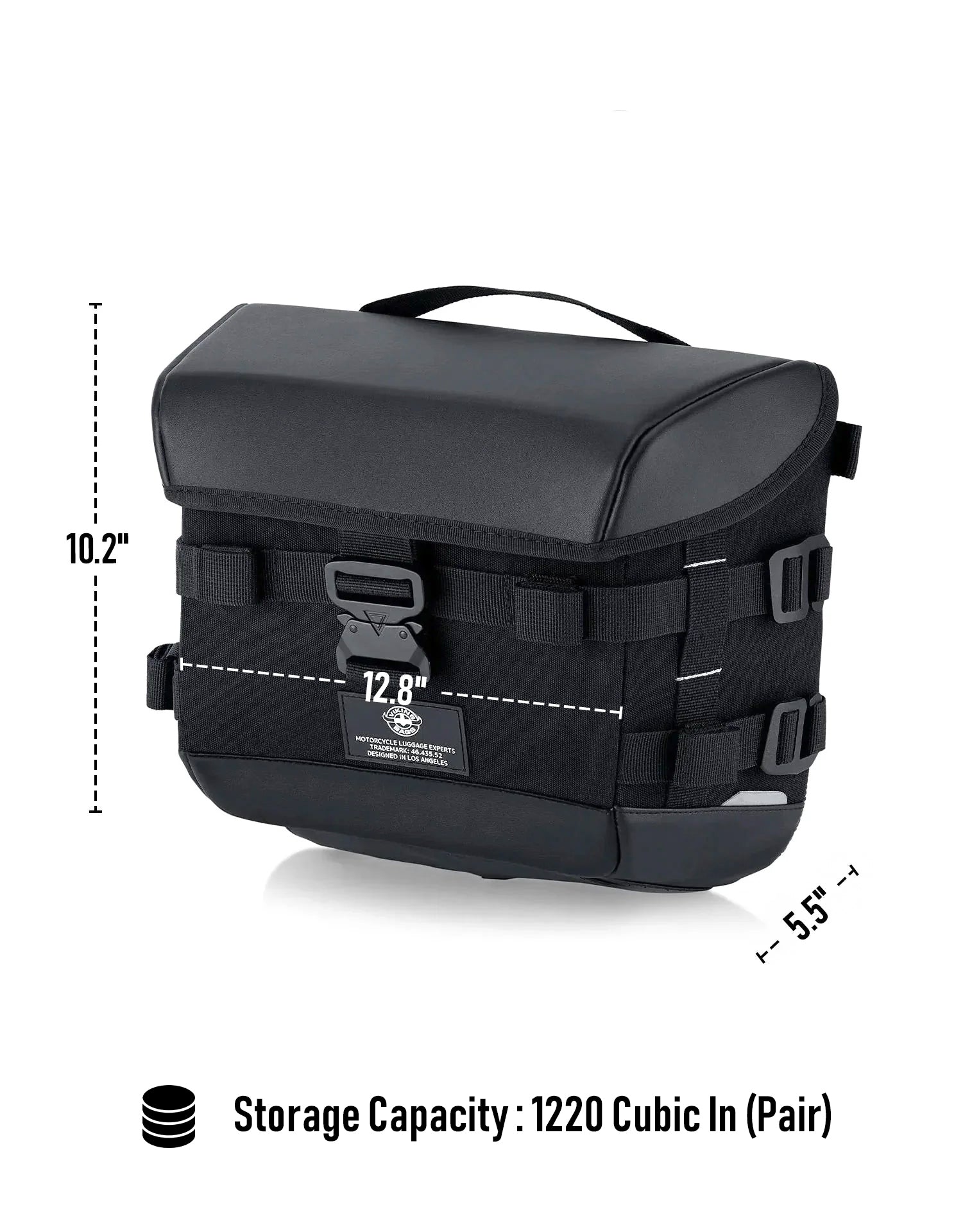 20L - Incognito Quick-Mount Small Saddlebags for Harley Softail Deadwood Storage Capacity