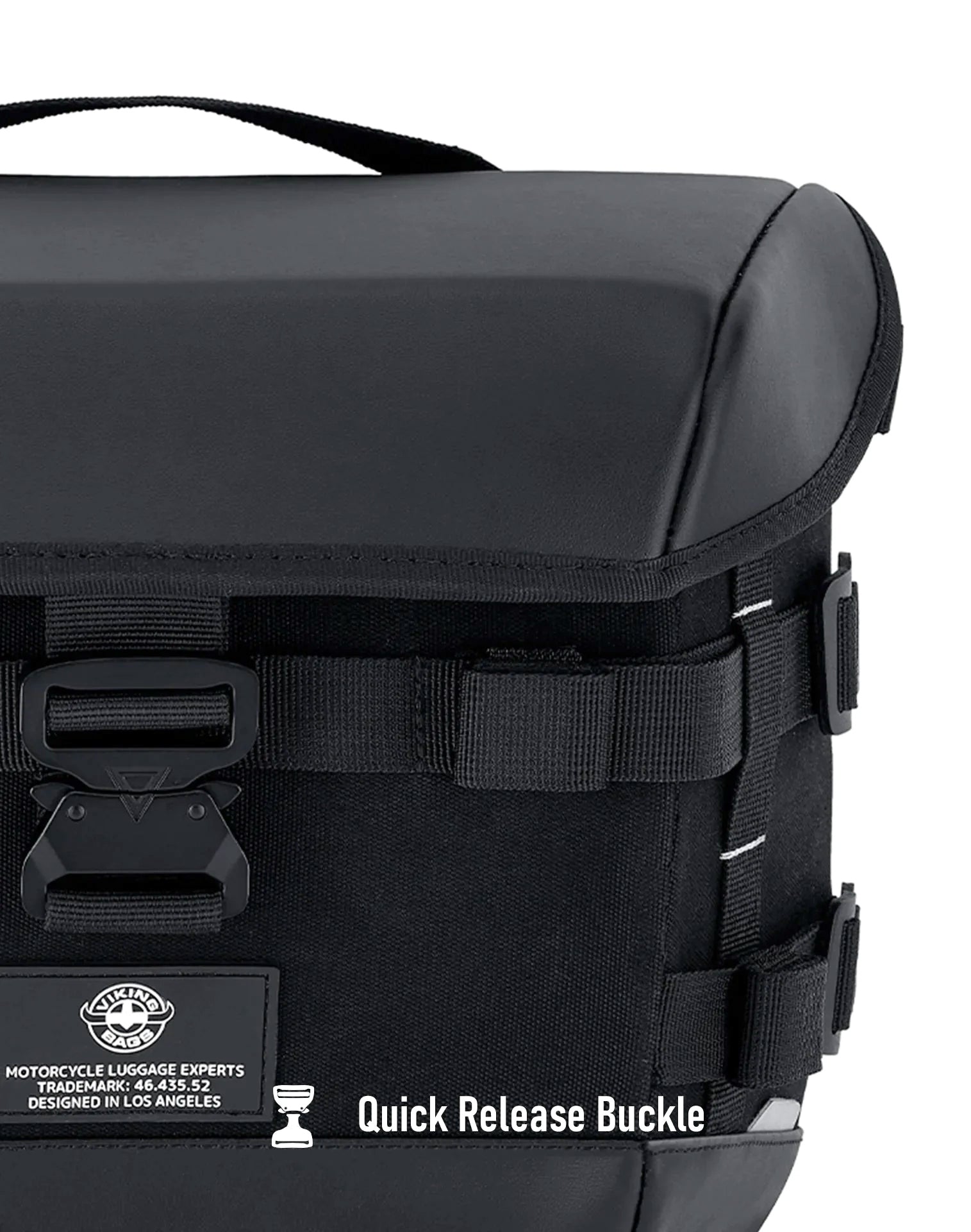 20L - Incognito Quick-Mount Small Saddlebags for Harley Softail Deadwood Quick Release Buckle