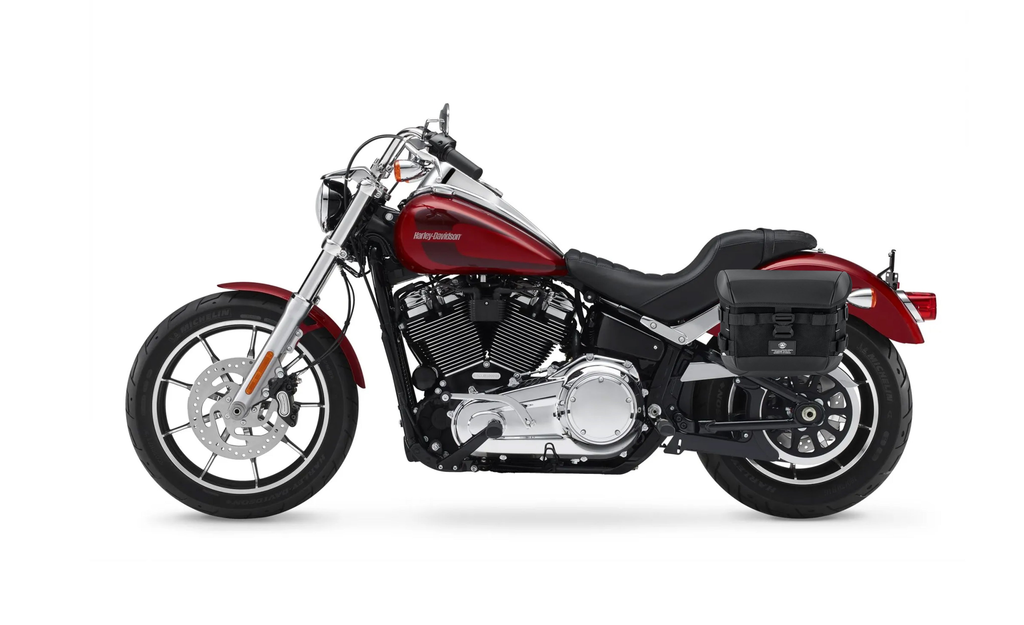 20L - Incognito Quick-Mount Small Saddlebags for Harley Softail Low Rider FXLR Bag on Bike @expand