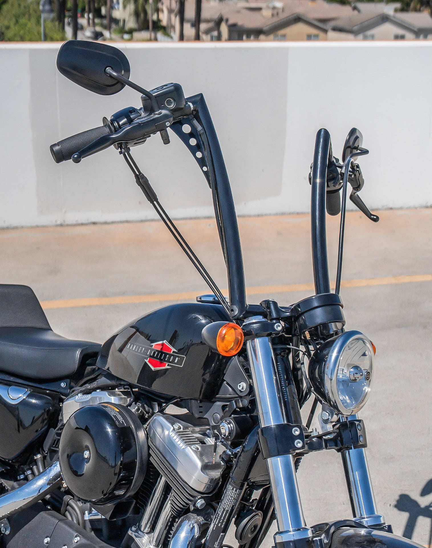 Viking Iron Born 12" Handlebar For Harley Sportster Forty Eight Gloss Black v4