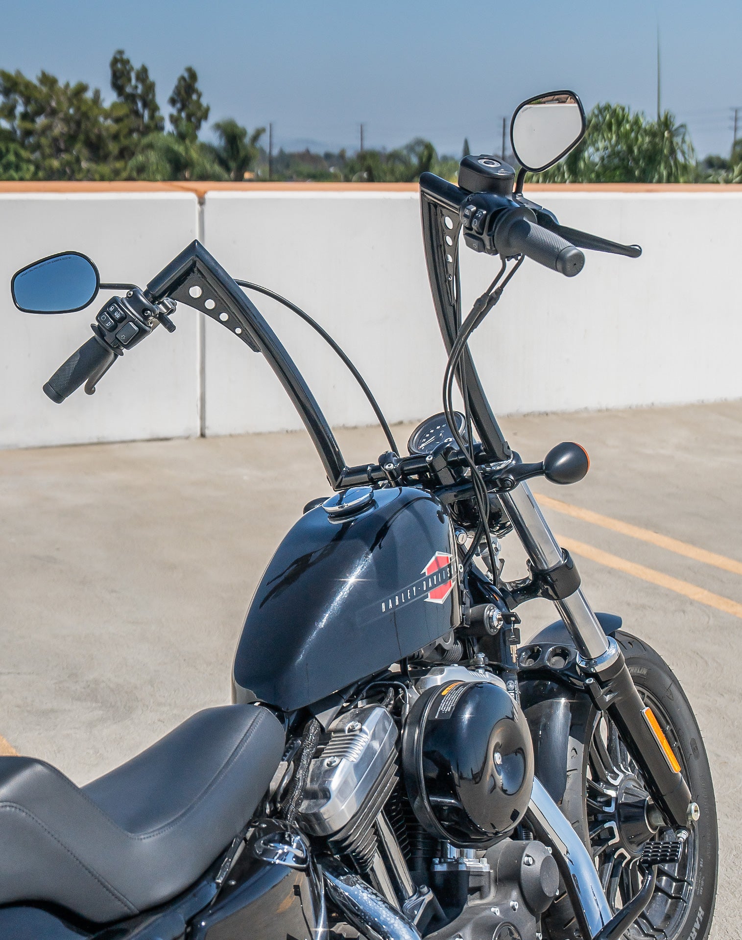 Viking Iron Born Gloss Black Harley Sportsteer Forty Eight 12 Inch