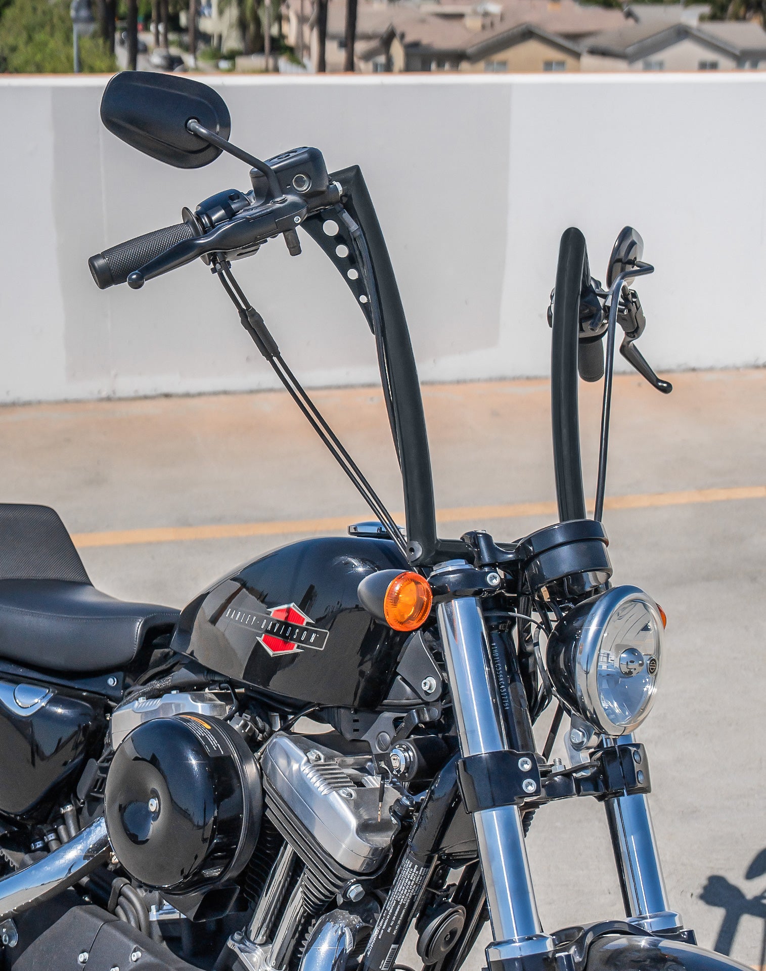 Viking Iron Born 12" Handlebar for Harley Sportster Forty Eight Matte Black v4