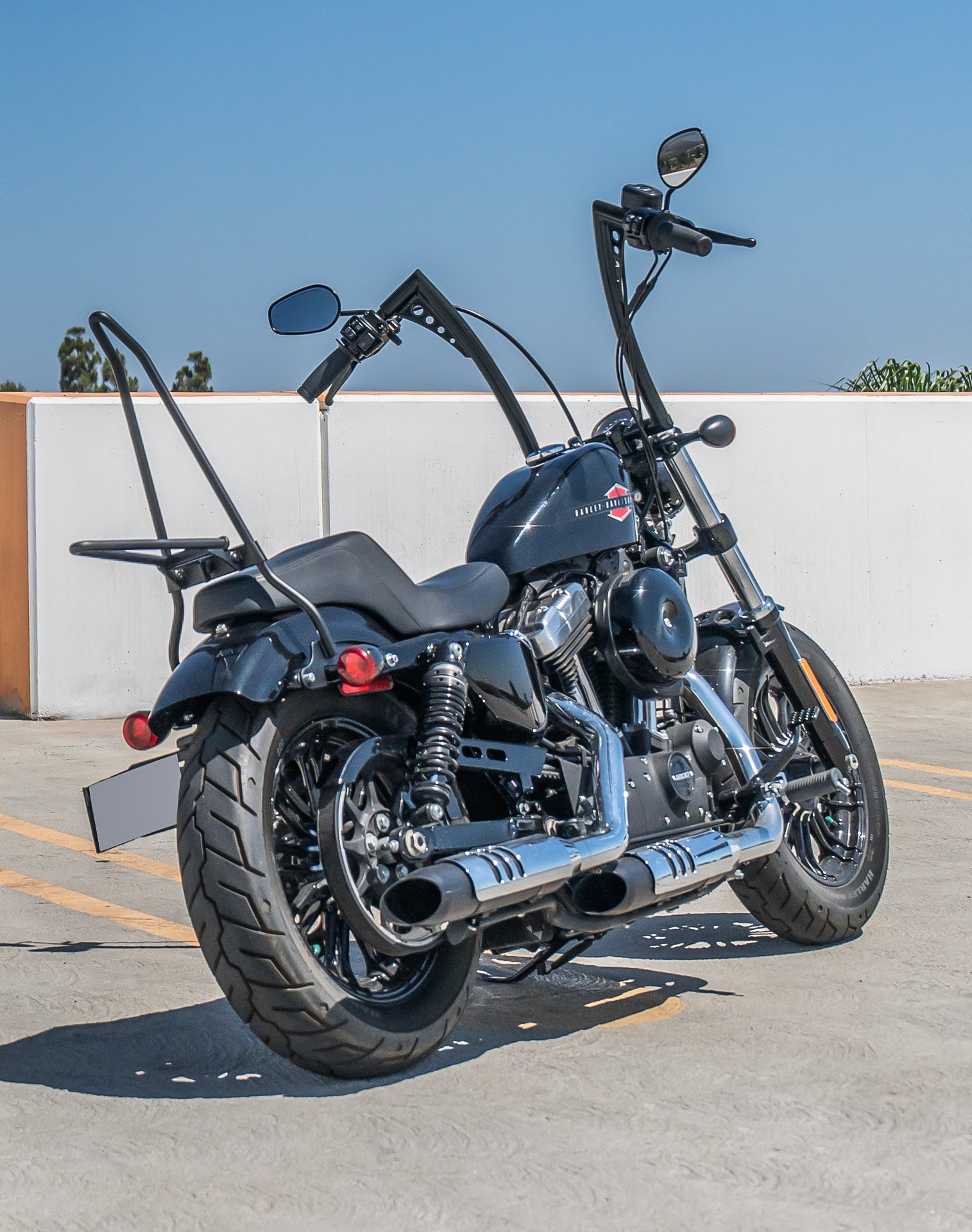 Viking Iron Born 12" Handlebar for Harley Sportster Forty Eight Matte Black v1