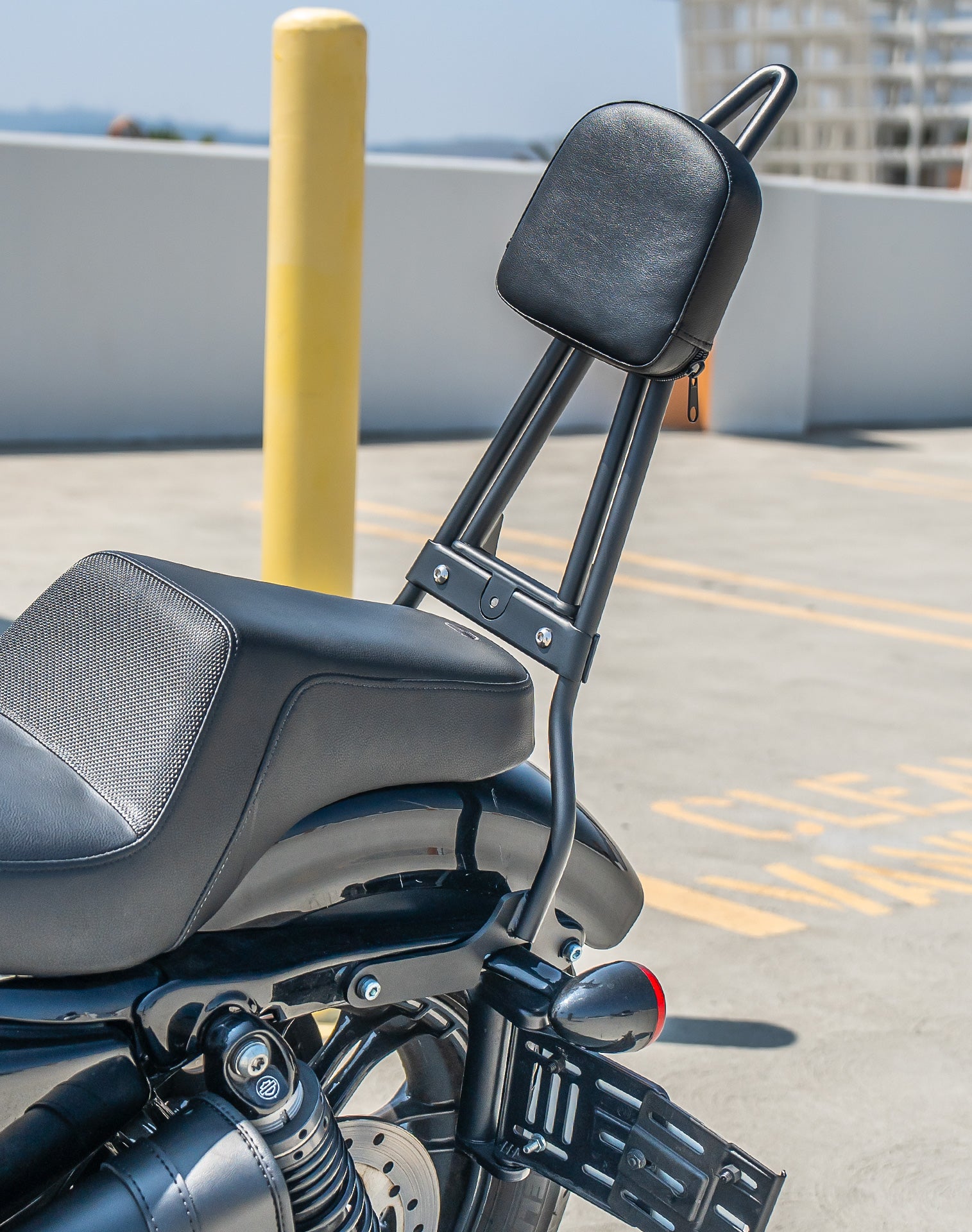 Viking Iron Born Plain Short Backrest Pad for Honda Foldable Sissy Bar v4