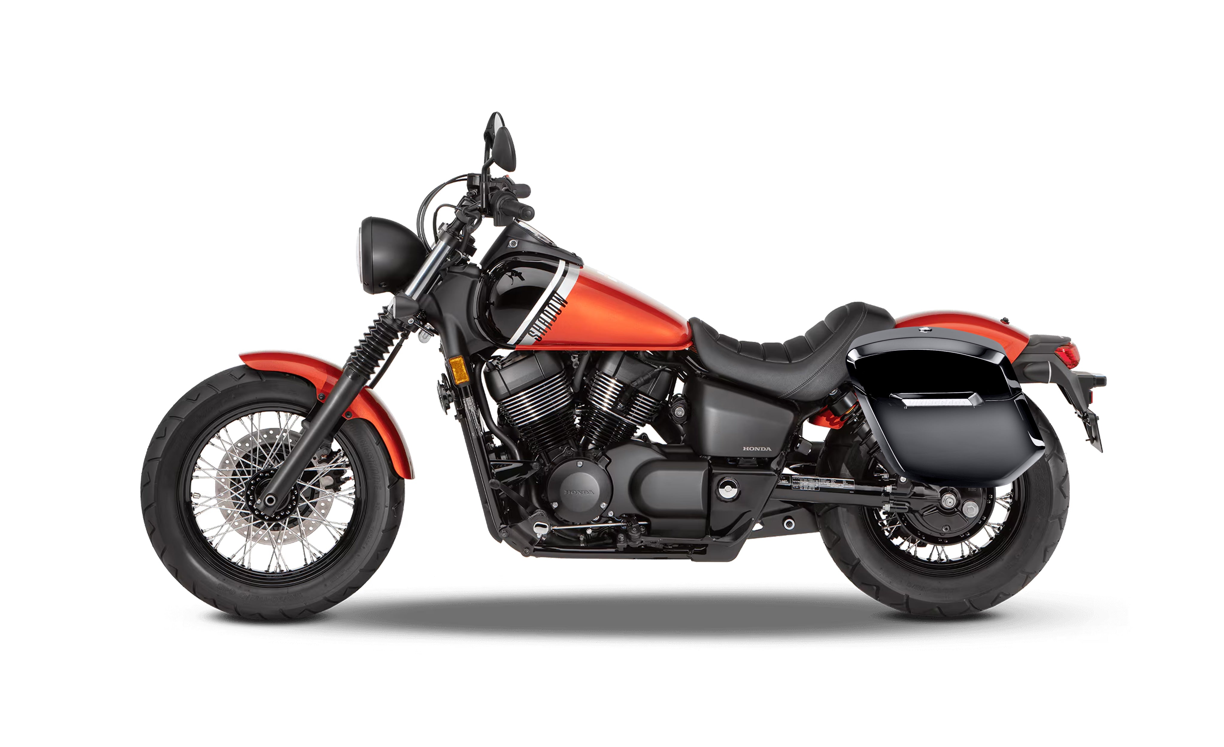 24L - Ironclad Quick-Mount Medium 2024+ Honda Shadow Phantom 750 Painted Hard Saddlebags Bag on Bike @expand