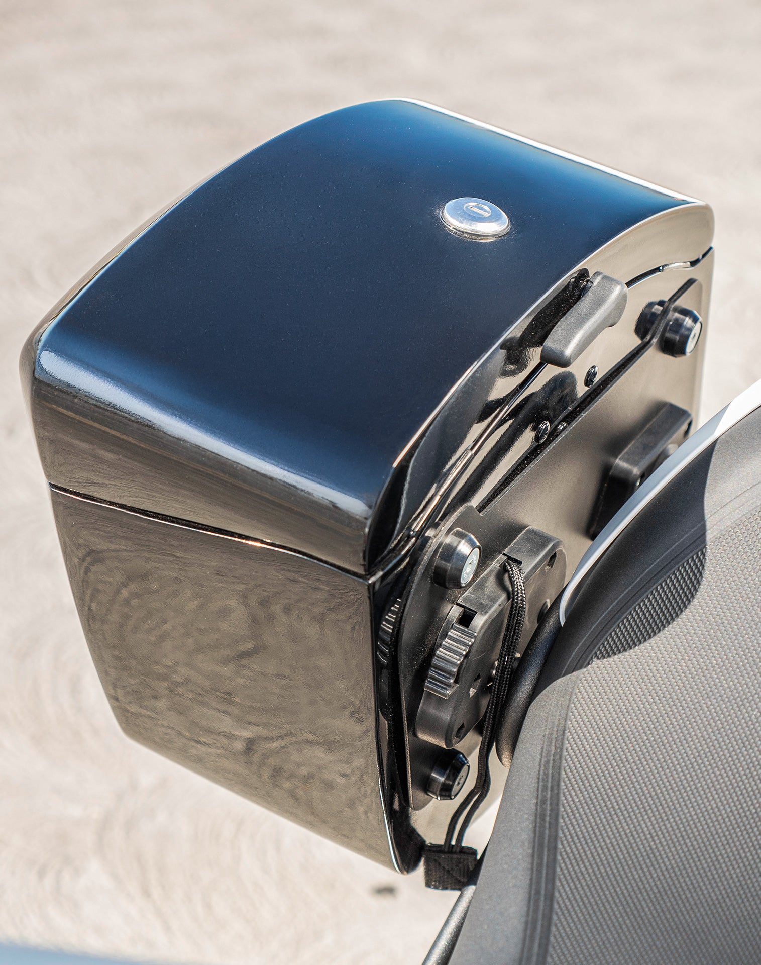 24L - Ironclad Quick-Mount Medium Ducati Monster 797 Painted Hard Saddlebags Life style 3