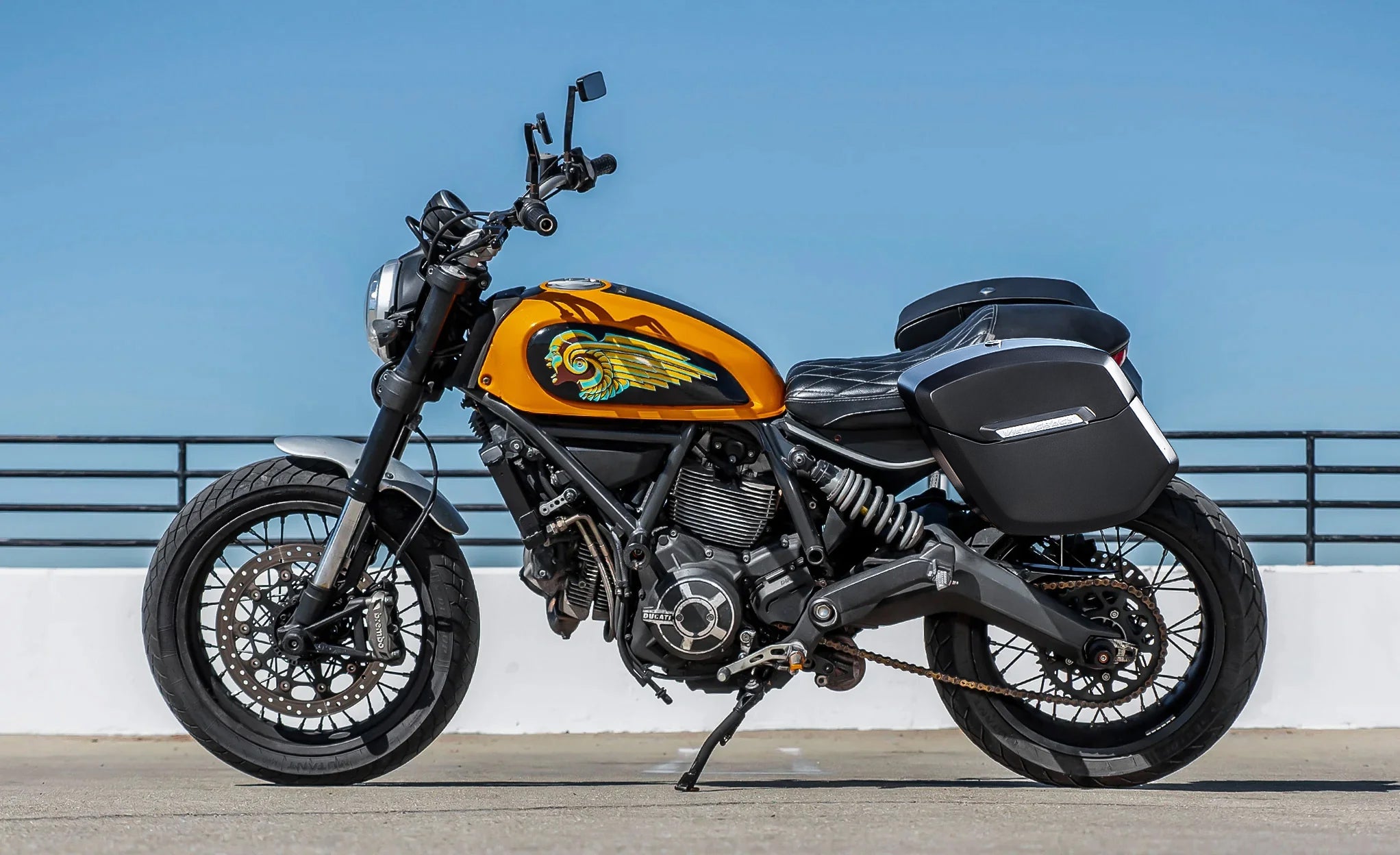 24L - Ironclad Quick-Mount Medium Ducati Scrambler (2014-17) Matte Hard Saddlebags @expand