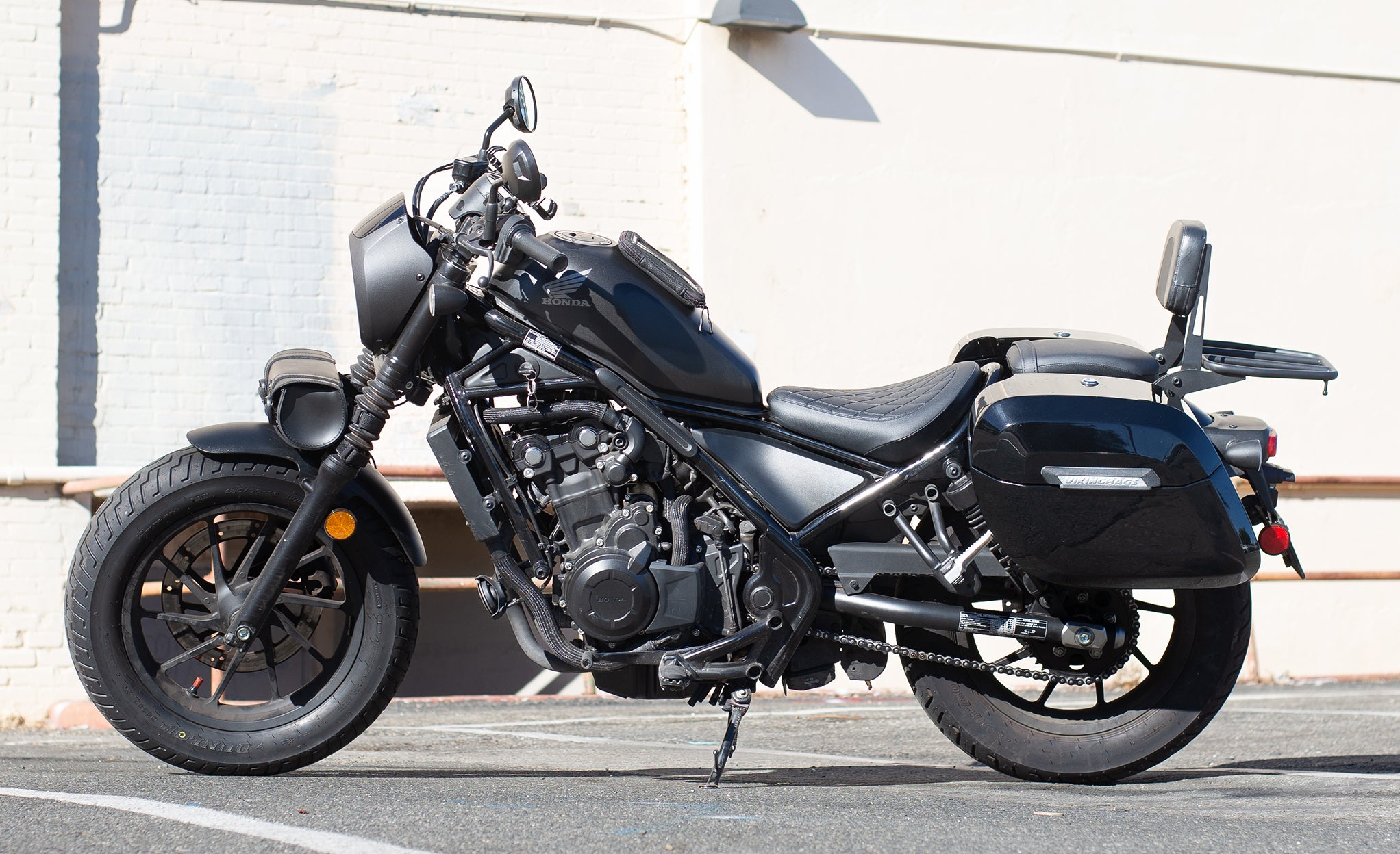 Viking Lamellar Raven Extra Large Honda Rebel 500 Shock Cut Out Painted Motorcycle Hard Saddlebags @expand