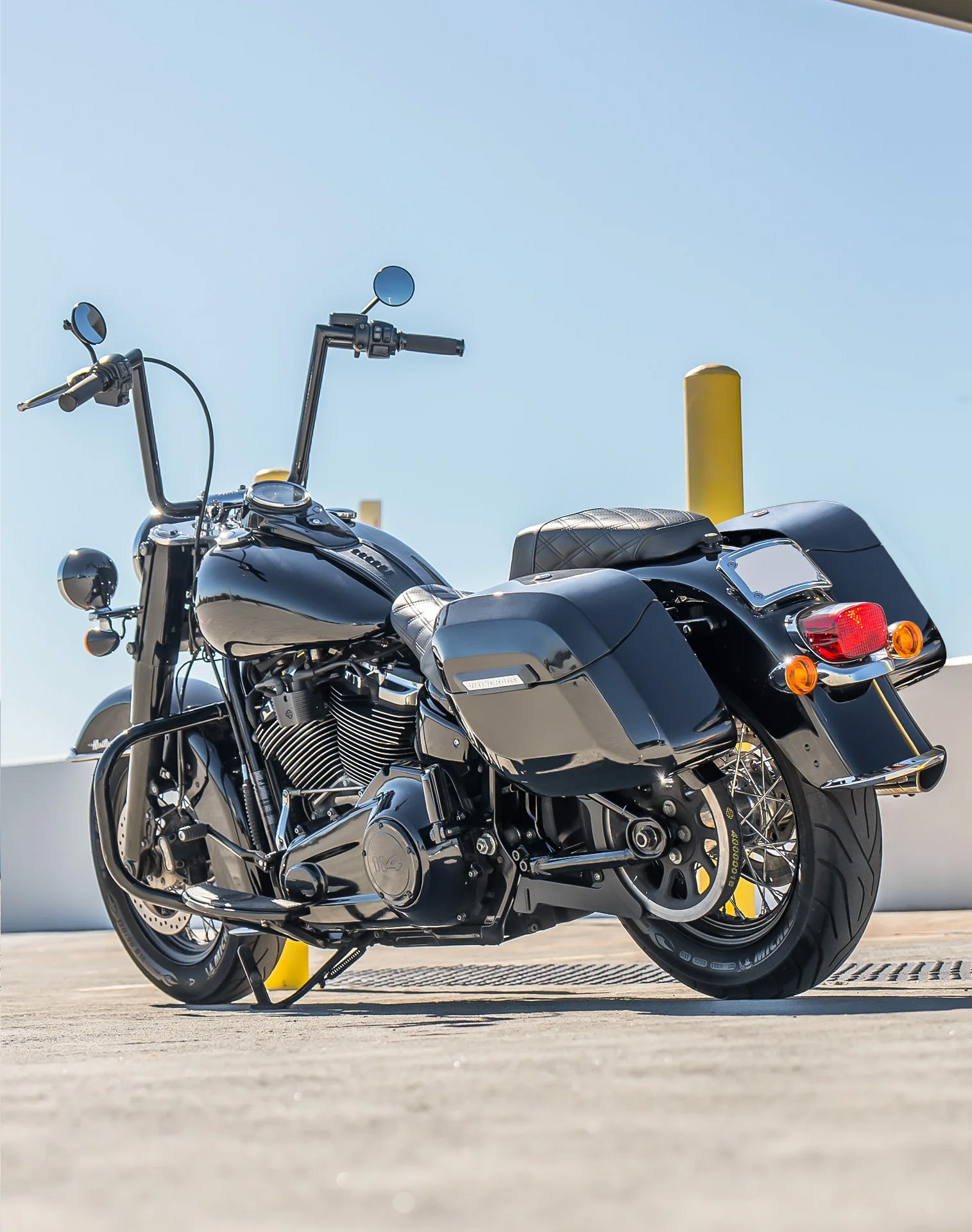 Viking 40L Lamellar Raven XL Harley Softail Heritage FLHC/S
