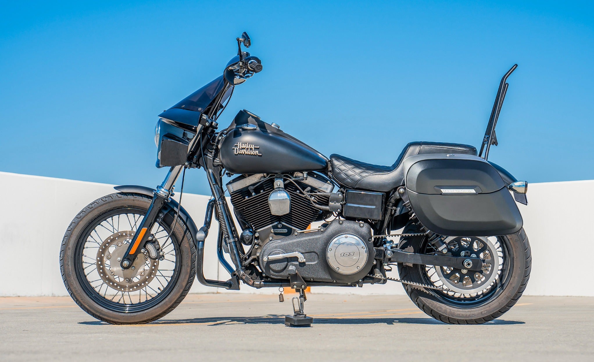 Viking 36L Lamellar Raven XL Harley Dyna Street Bob FXDB/I Shock
