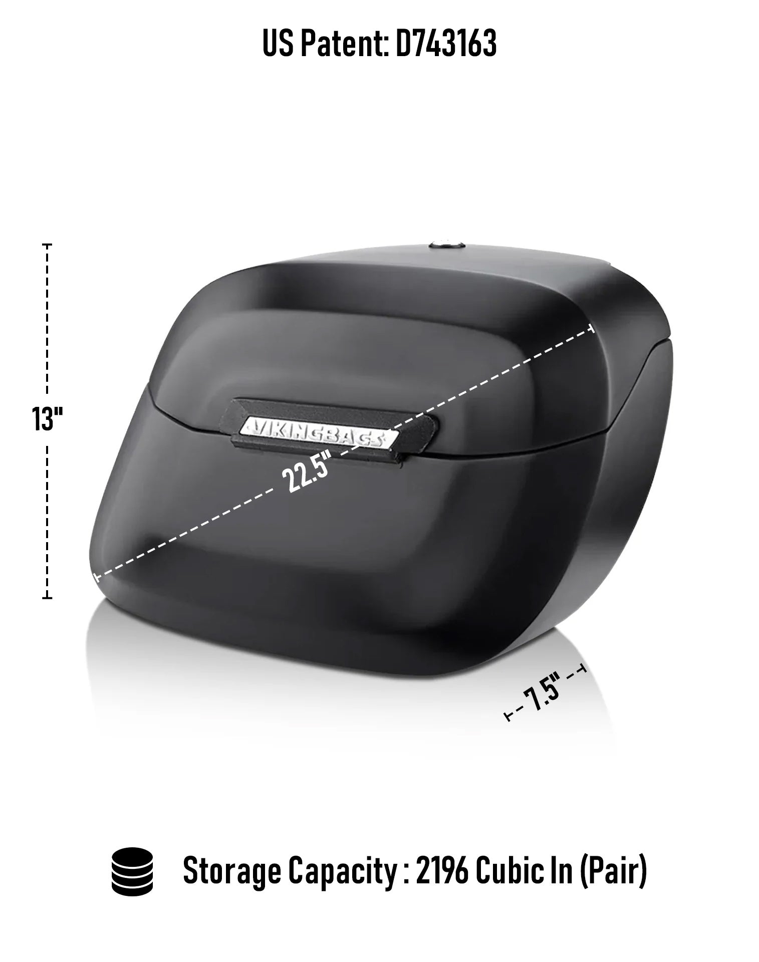 36L - Lamellar Raven Extra Large Triumph Thunderbird Shock Cutout Matte Motorcycle Hard Saddlebags Storage Capacity