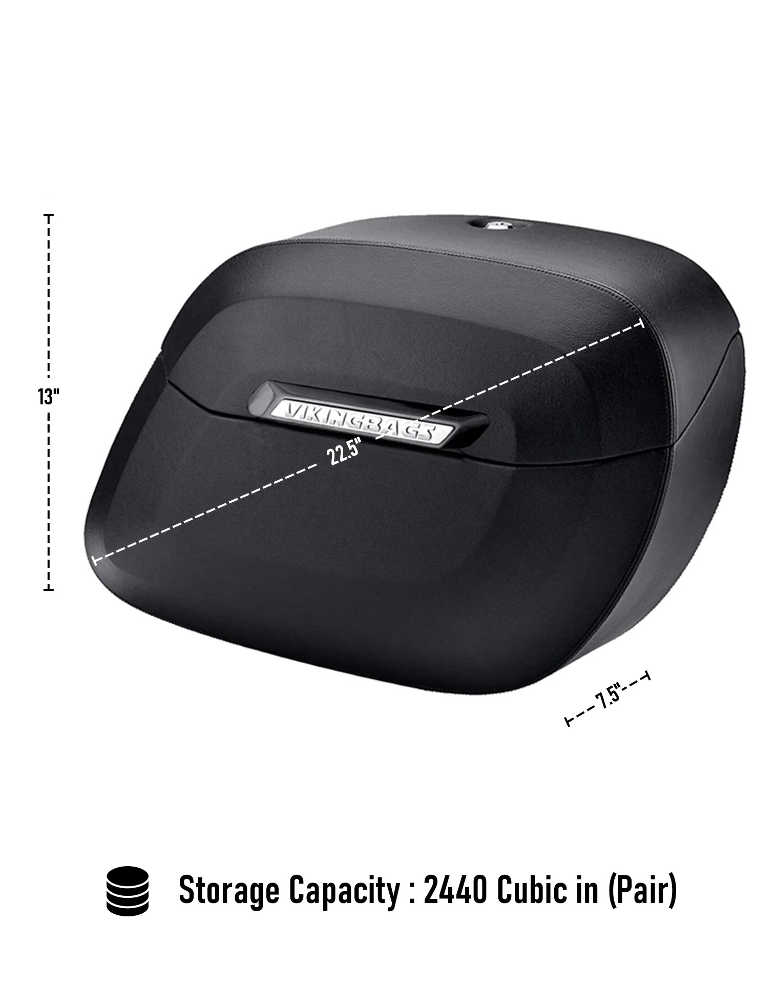 Viking 40L Lamellar Raven XL Victory Kingpin Leather Covered Motorcycle