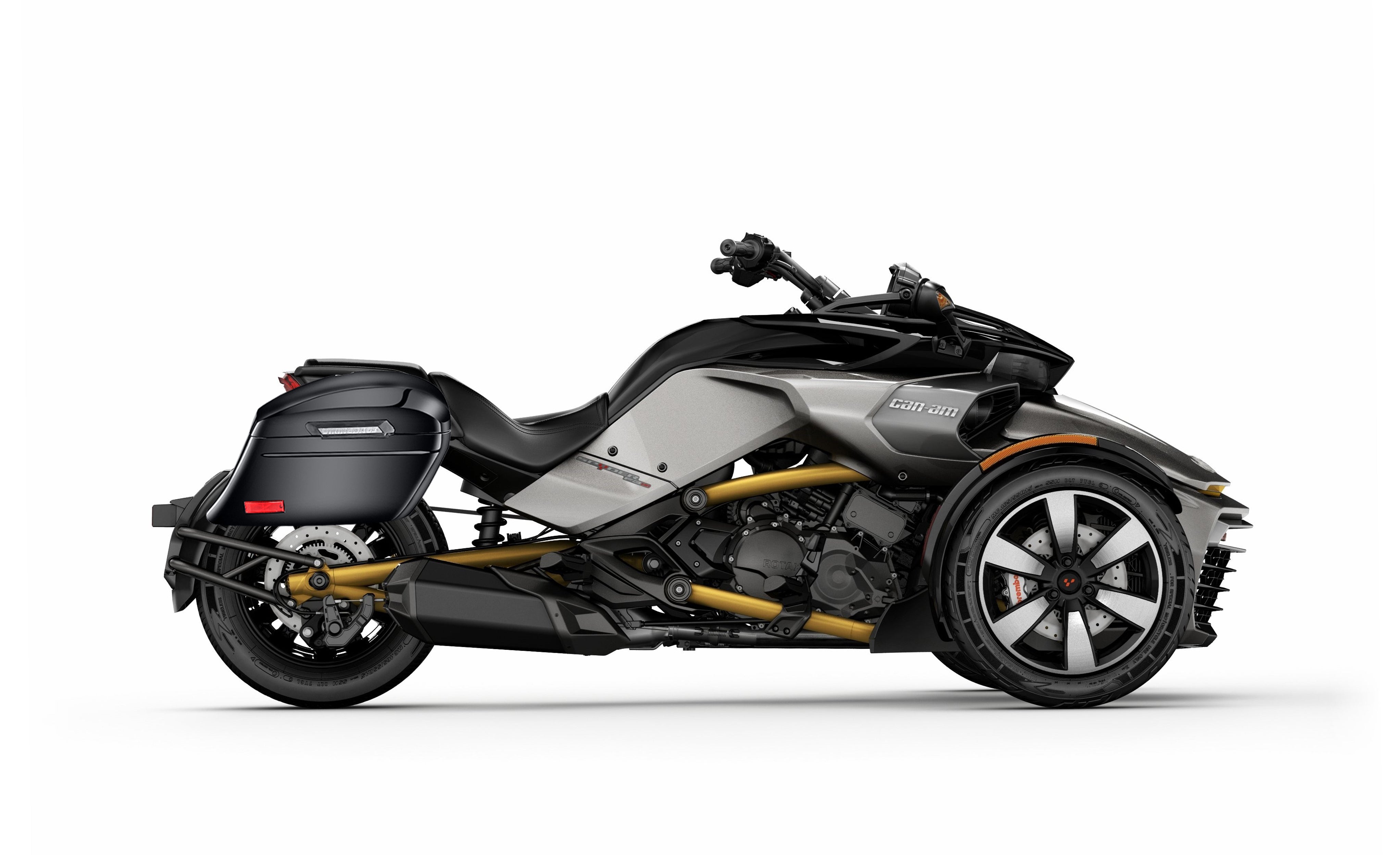 44L - Lamellar Stallion Extra Large CAN AM Spyder F3-S Painted Motorcycle Hard Saddlebags Bag on Bike @expand