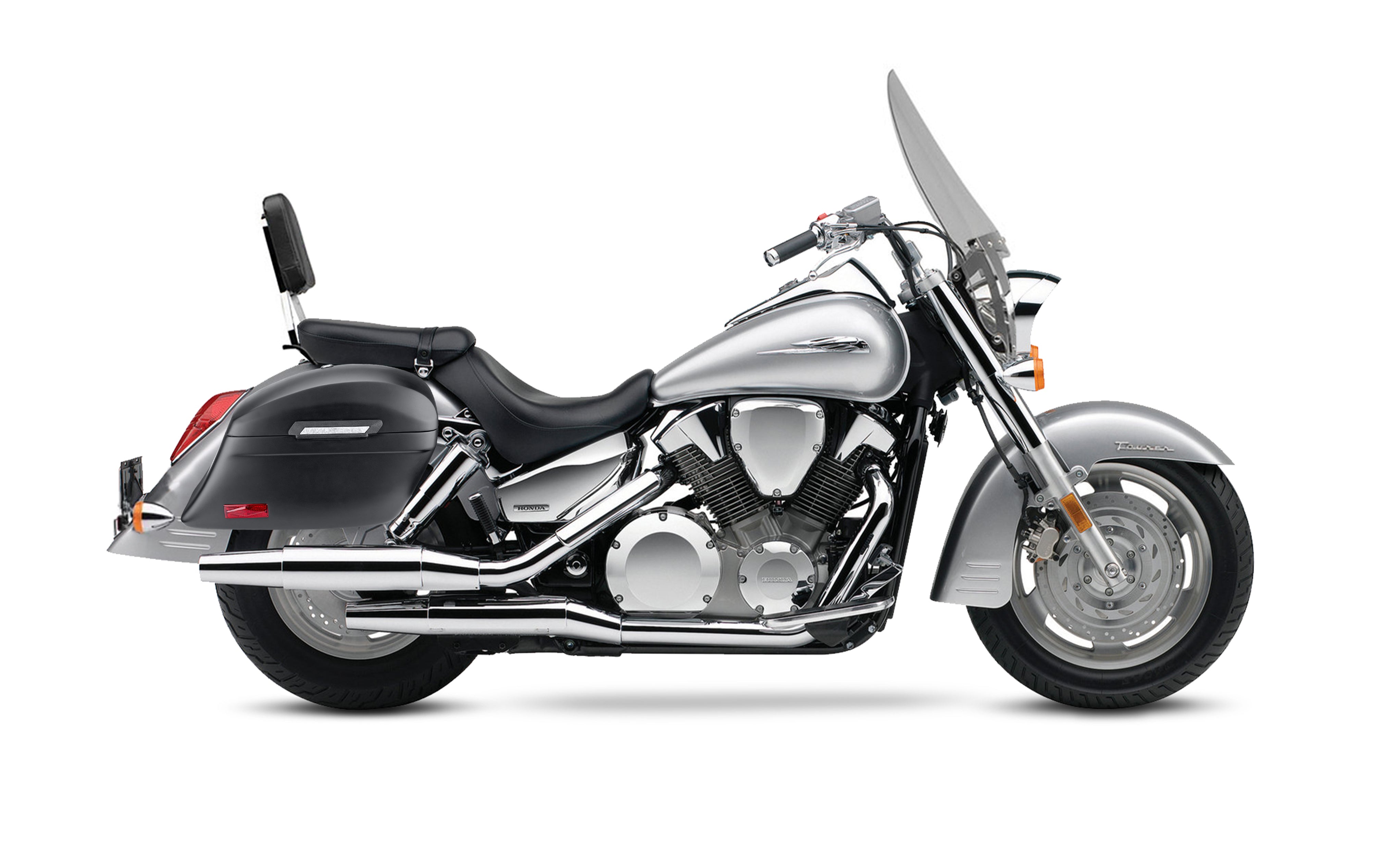 44L - Lamellar Stallion Extra Large Honda VTX 1300 T (Tourer) Matte Motorcycle Hard Saddlebags Bag on Bike @expand