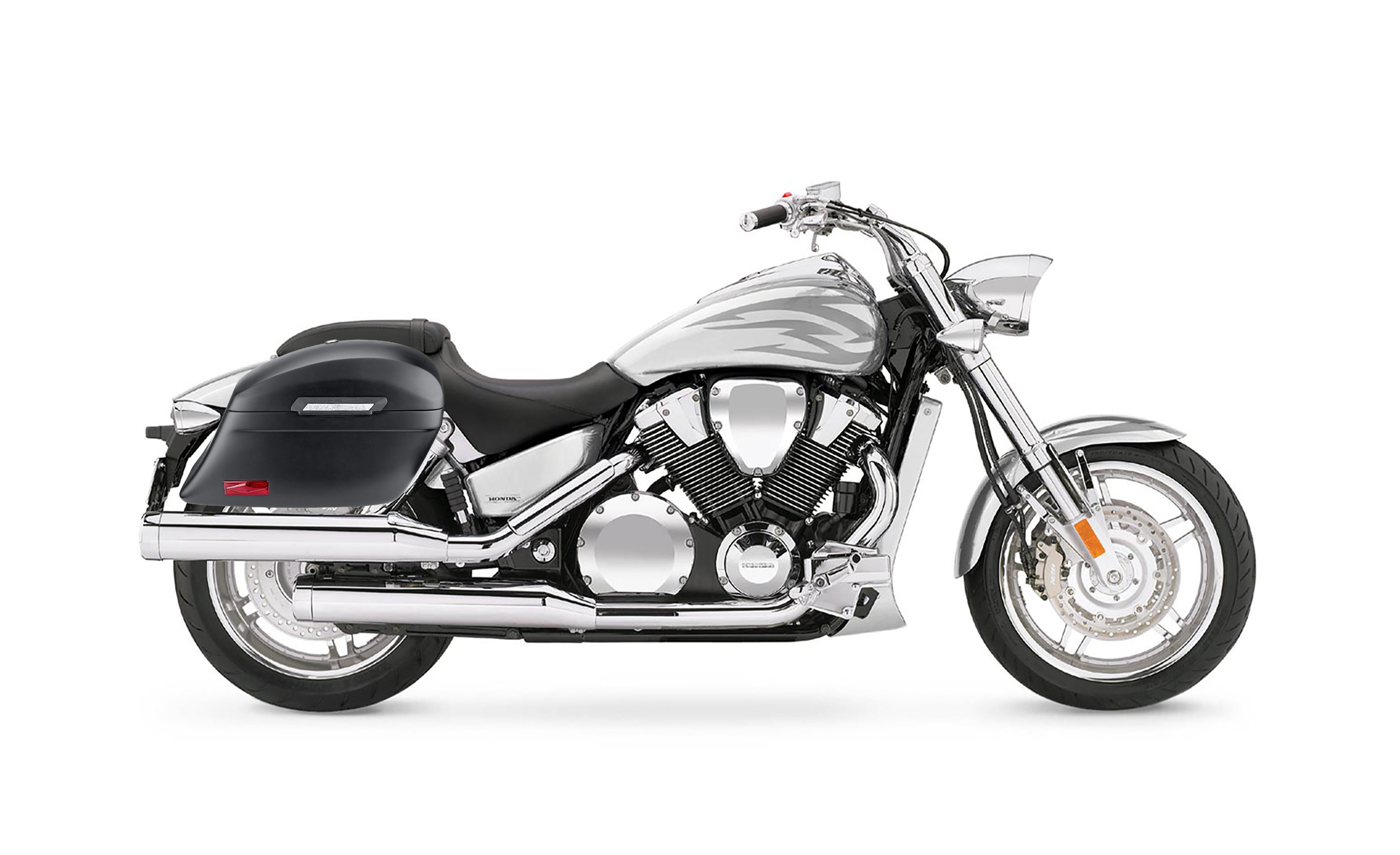 44L - Lamellar Stallion Extra Large Honda VTX 1800 F Matte Motorcycle Hard Saddlebags Bag on Bike @expand