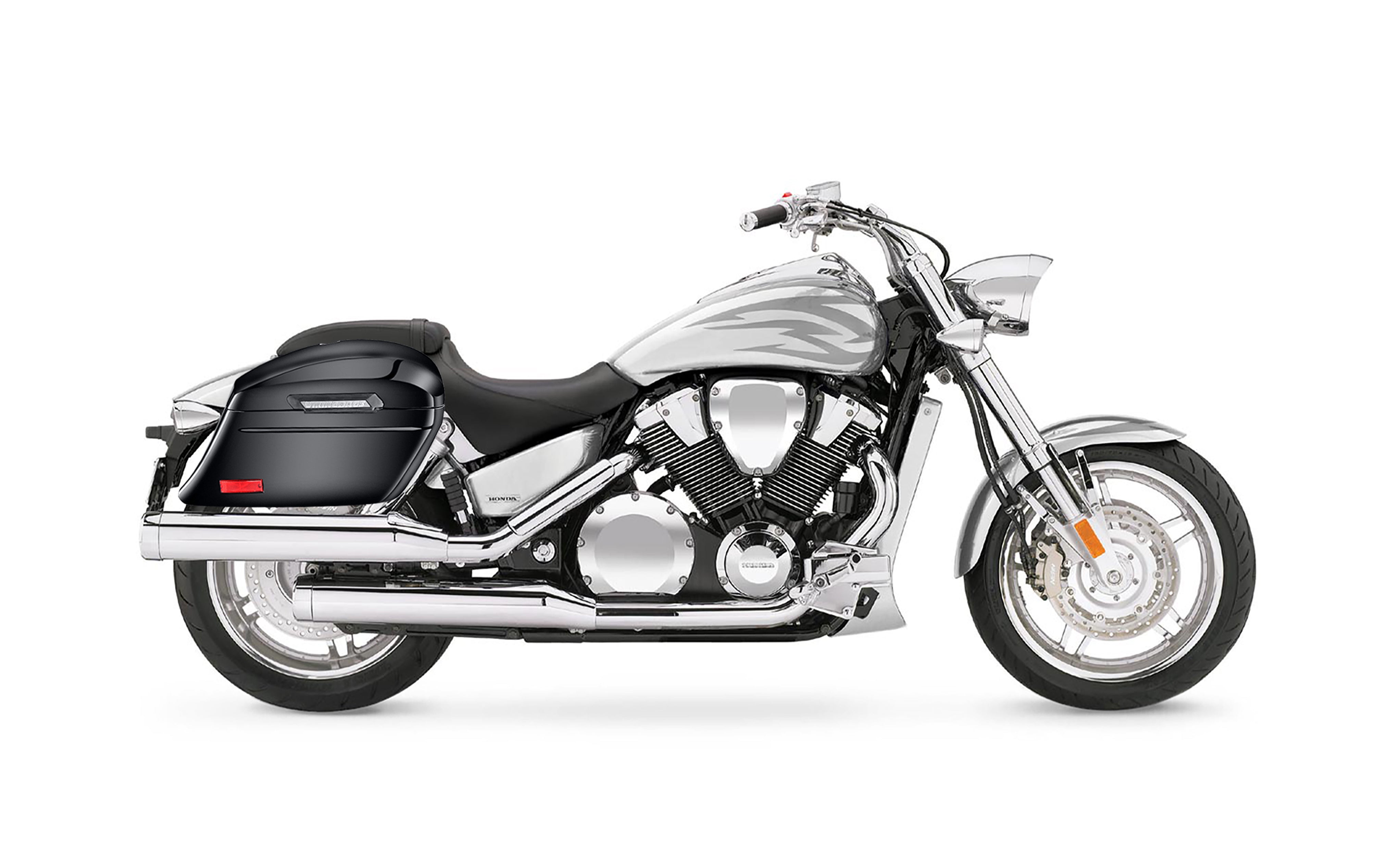 44L - Lamellar Stallion Extra Large Honda VTX 1800 F Painted Motorcycle Hard Saddlebags Bag on Bike @expand