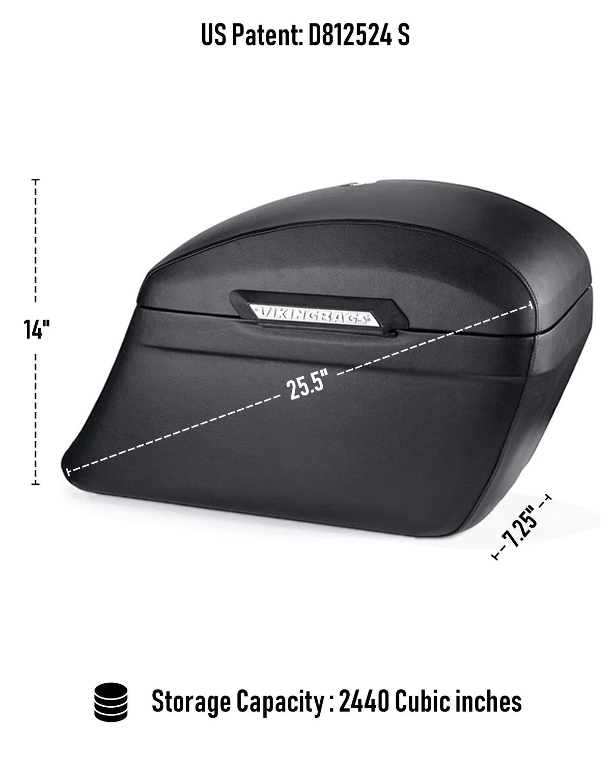 40L - Lamellar Stallion Extra Large Honda VTX 1800 N Leather Covered Motorcycle Hard Saddlebags