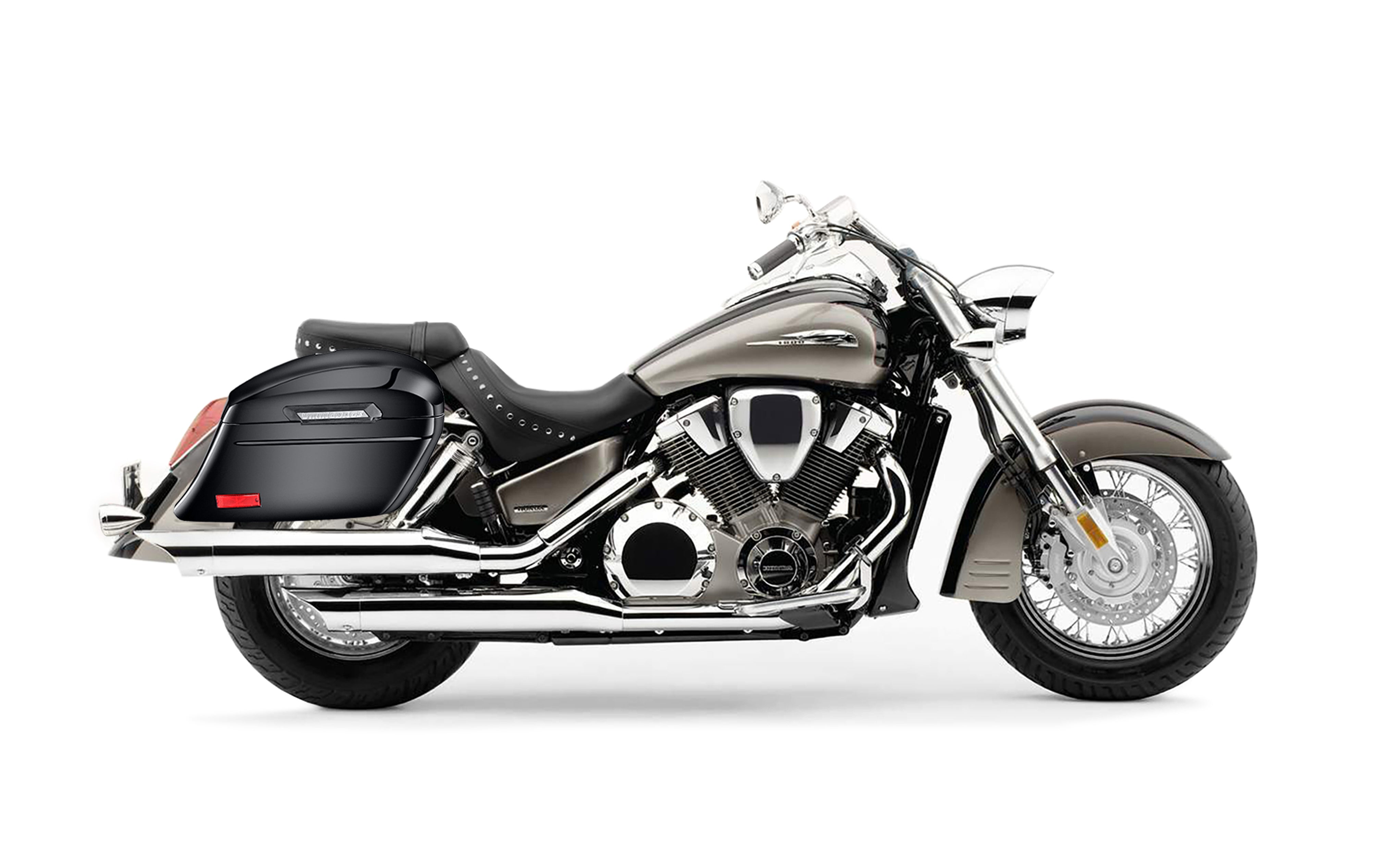 44L - Lamellar Stallion Extra Large Honda VTX 1800 S Painted Motorcycle Hard Saddlebags Bag on Bike @expand