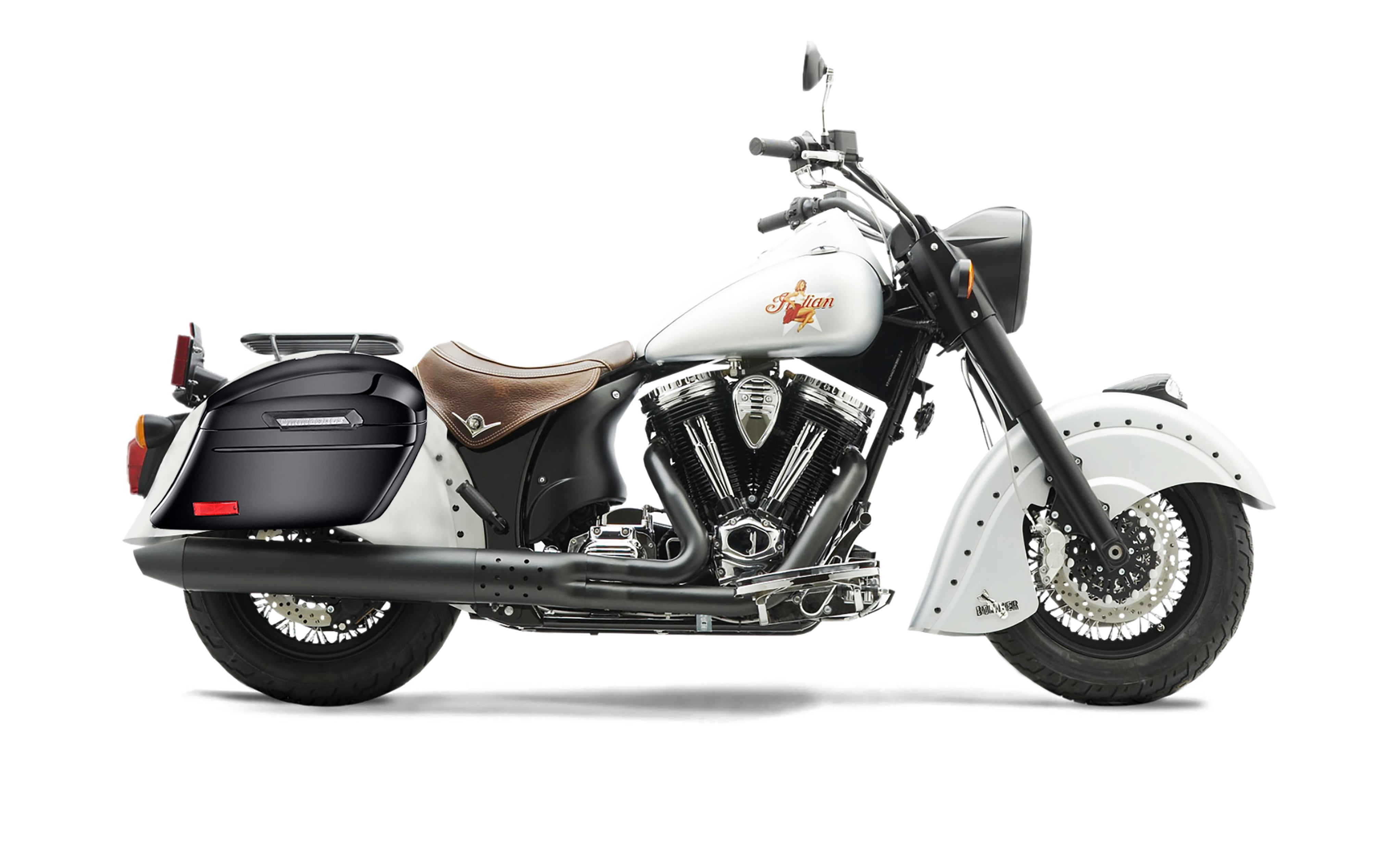 44L - Lamellar Stallion Extra Large Indian Chief Bomber Painted Motorcycle Hard Saddlebags Bag on Bike @expand